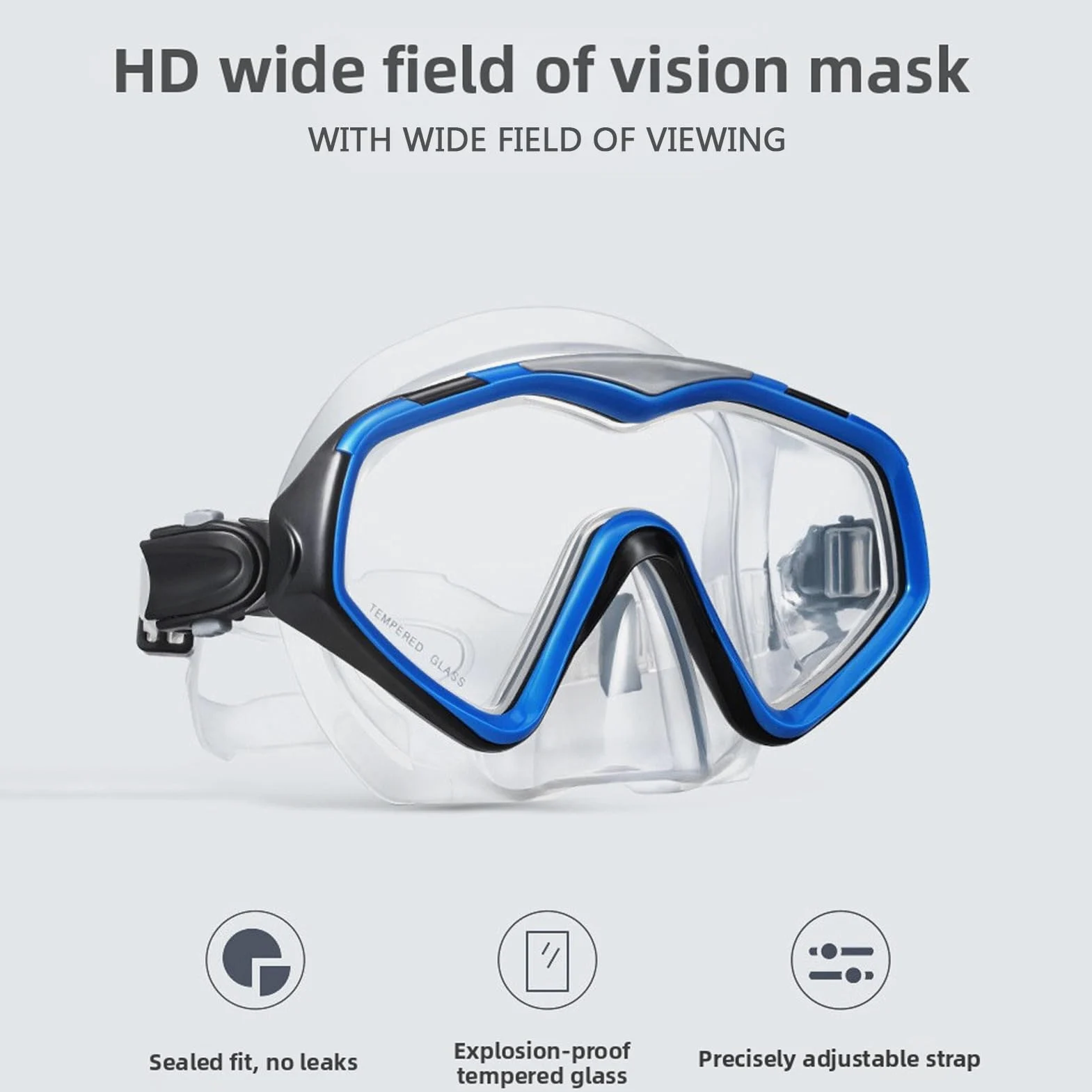 VGEBY Equipo de Buceo, Equipo de Snorkel Profesional, Juego de Snorkel para Adultos con Máscara a Prueba de Fugas, Aletas Ajustables con Parte Superior Seca para Exploración