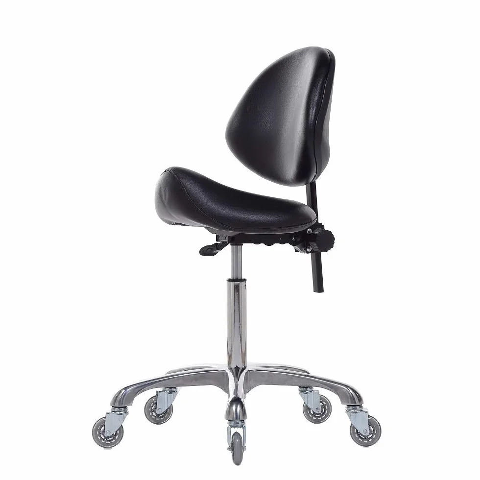 Taburete hidráulico giratorio con soporte dorsal, altura ajustable, 204 kg para salón de belleza