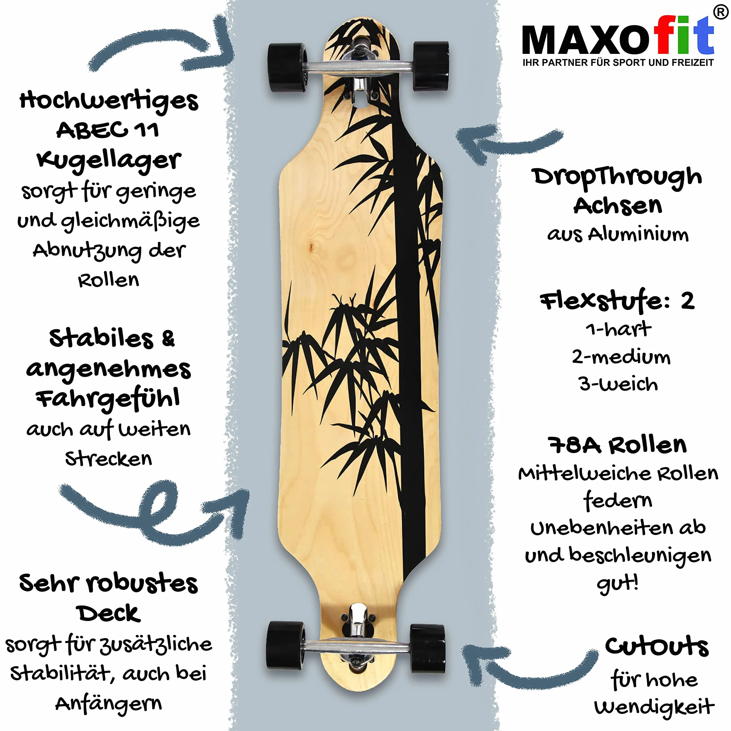 Longboard Cruiser 107 cm Deluxe