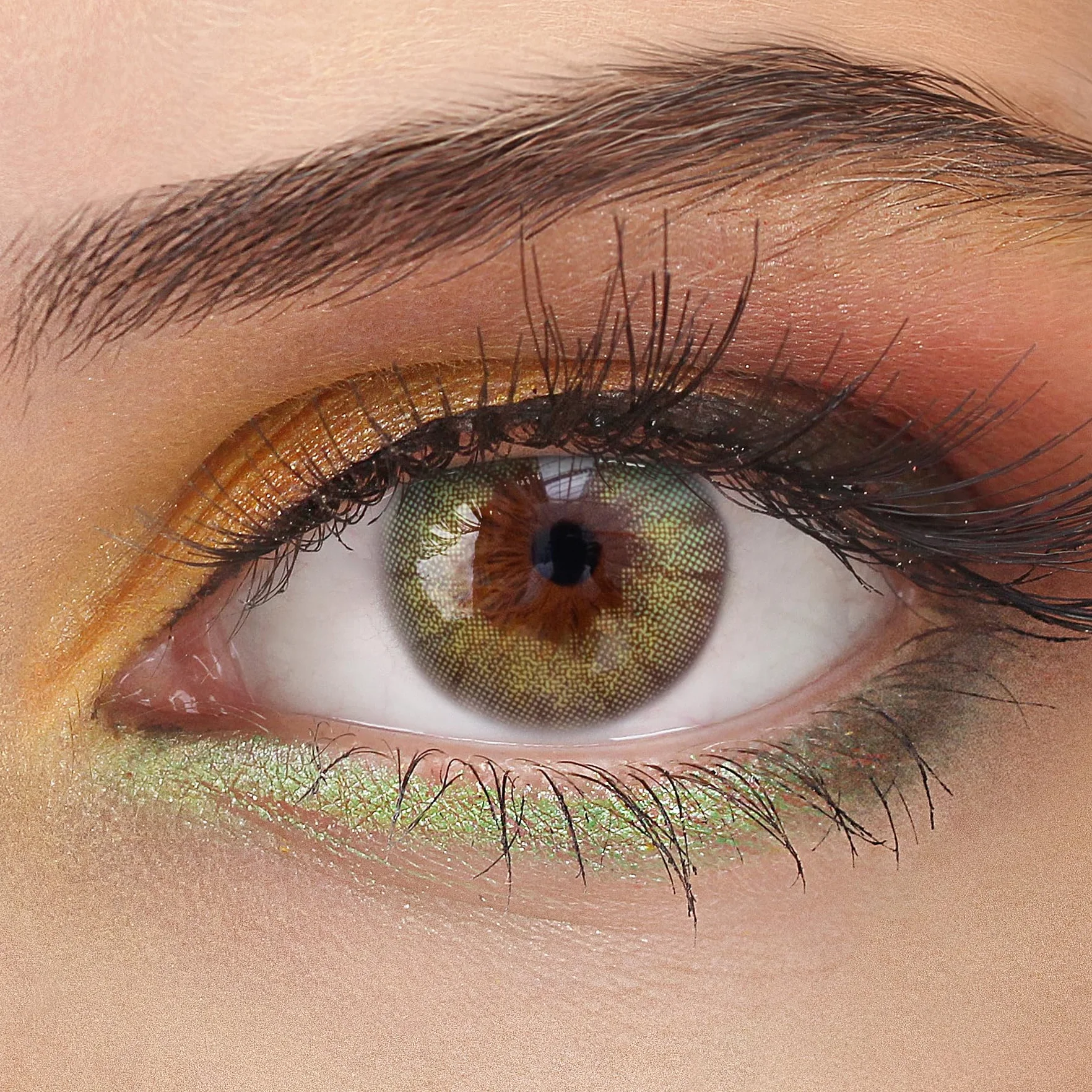 GLAMLENS lentillas de colores verdes Rose Green 1 par 90 Días Sin Graduación lentes de contacto hidrogel de silicona