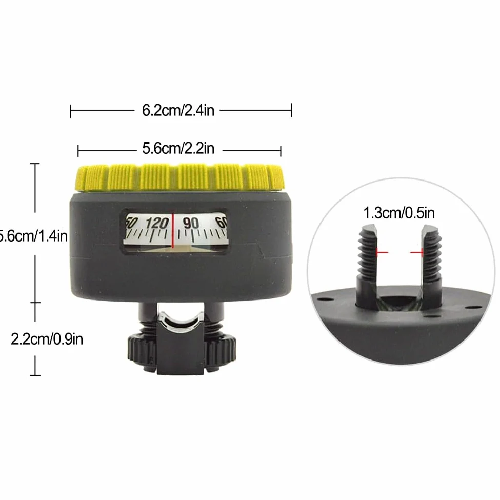 Brújula de buceo magnética fuerte de 50 m, brújula de buceo, abrazadera de tubo, brújula luminosa subacuática con soporte de clip de ventana lateral de aguja