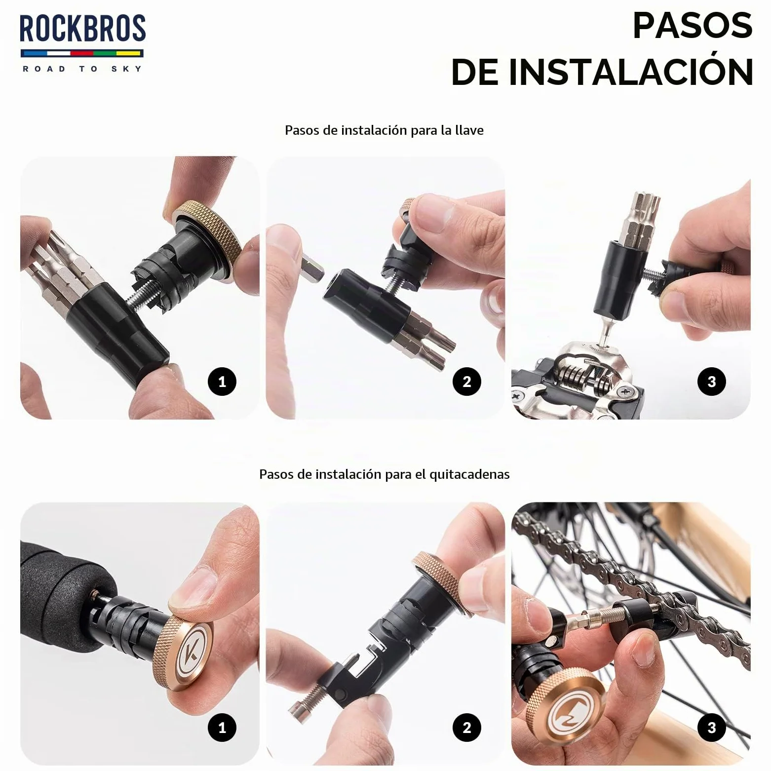 ROCKBROS Road to Sky Multiherramienta Bicicleta 5 en 1 Herramientas de Reparación Multifunción Mantenimiento Herramientas para MTB Bicicleta Carretera BMX