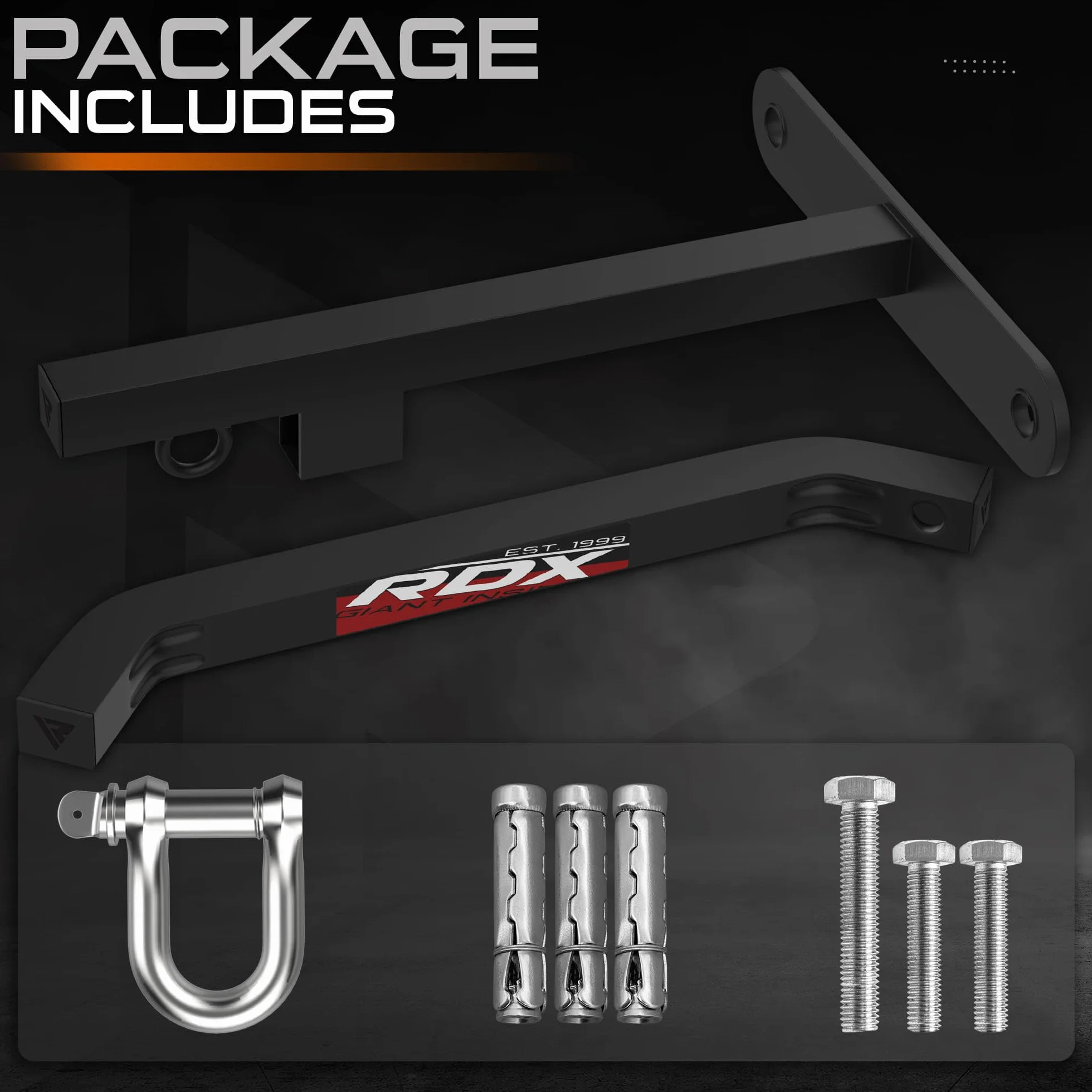 RDX Boxeo Pared Soporte De Fijaciones para Soporte Colgante de Acero con grillete en D, Percha De Hierro Resistente De Calibre 16 hasta 100 Libras, Entrenamiento de Boxeo, MMA, Muay Thai y Puñetazos