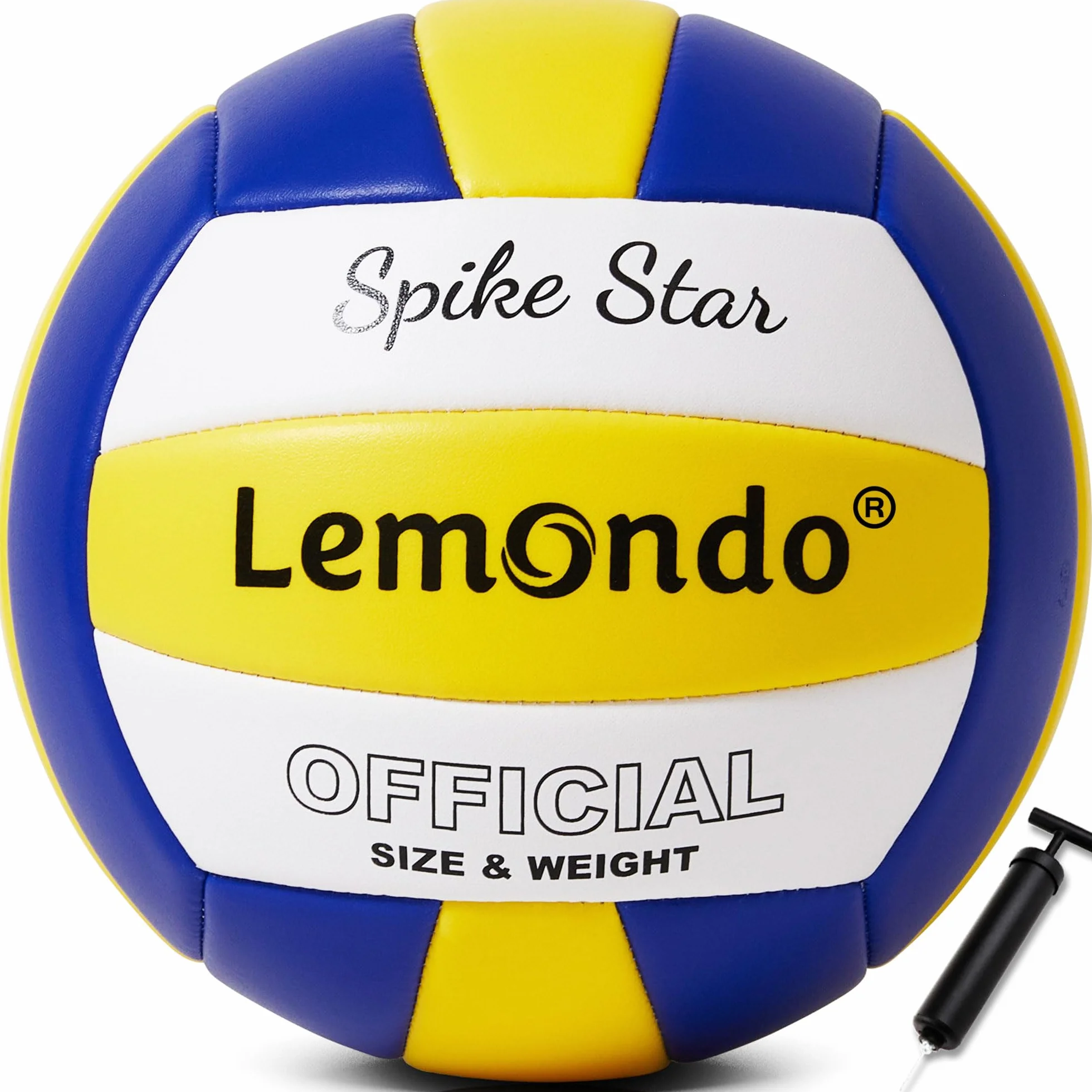 Lemondo Voleibol de piel sintética suave al tacto, resistente al agua, con bomba, para interior y exterior, pelota de agua para juegos, piscina, playa, pelotas, regalo de verano (con bomba)