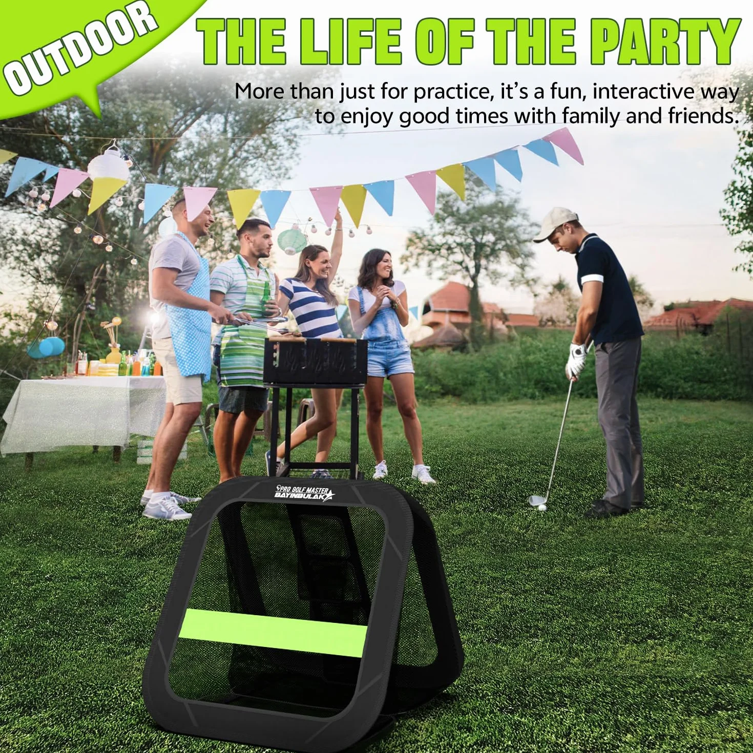BAYINBULAK Red de práctica de Golf- Regalo de Mujer para Hombre- Conducción en el jardín- Almacenamiento Conveniente- Entrenamiento de Swing de Golf