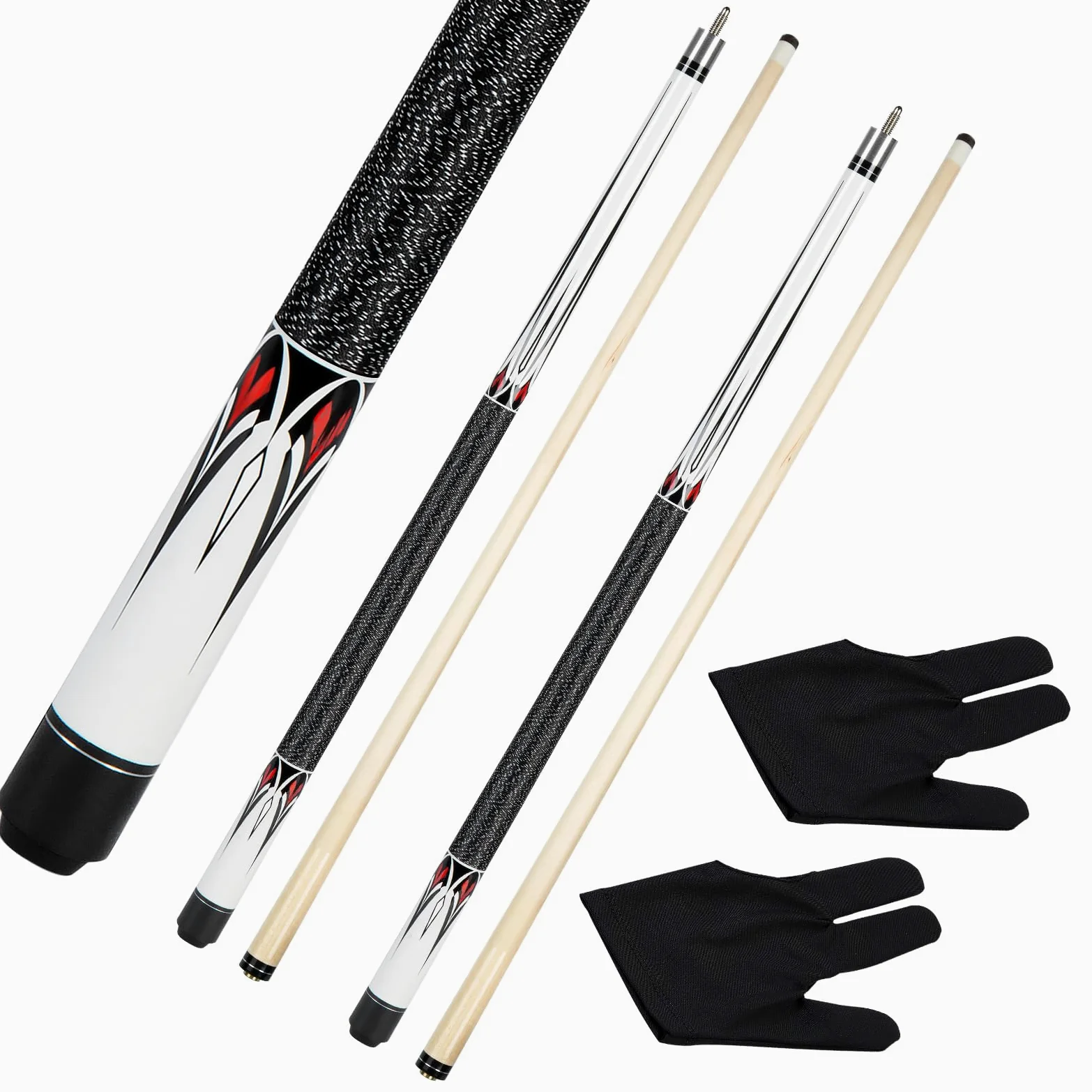 58 Inch 19oz/20oz Maple Billiard Stick Pool Cue Set 13mm Tip, Hardwood Canadian Maple Professional Billiard Pool Cue Stick