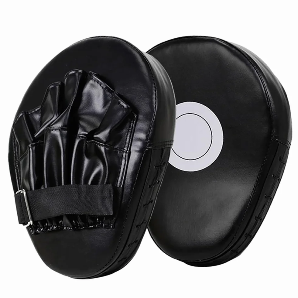 Objetivo de Mano de Boxeo Curvo Cuero de PU Objetivo de Mano de 5 Dedos Manoplas de perforación Curvas Transpirables Almohadilla de Enfoque de Boxeo para Entrenamiento de Artes Marci