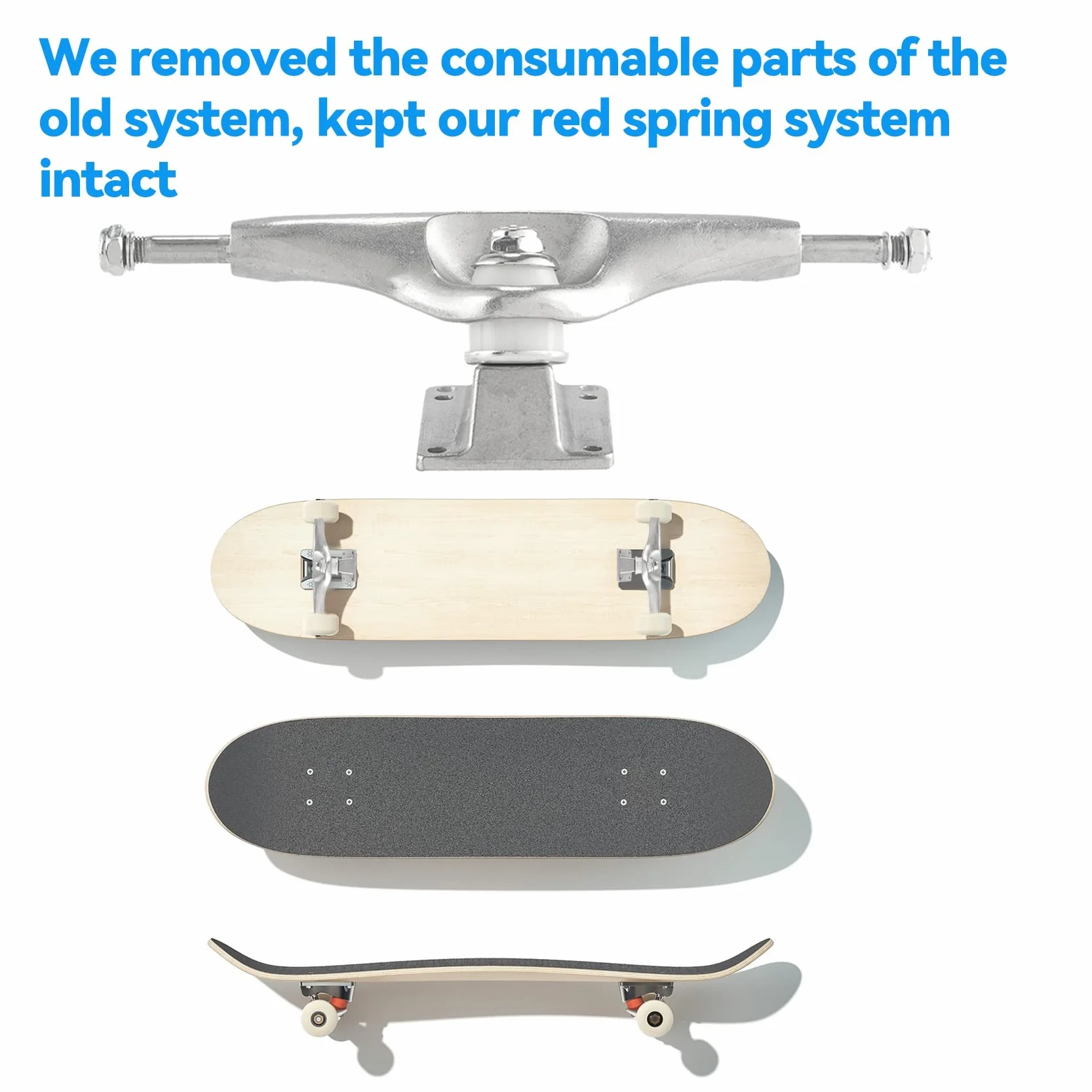 Land Surf Skateboard Eje para S6 Rojo BruCke Surfskate Skateboard Adapter,Plata Junta Set