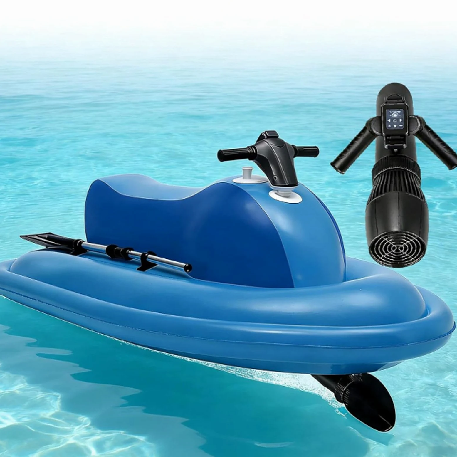 Barco inflable eléctrico con motor, moto acuática portátil y SUP para adultos y niños, batería recargable, potencia de 500 W para buceo, natación y kayak
