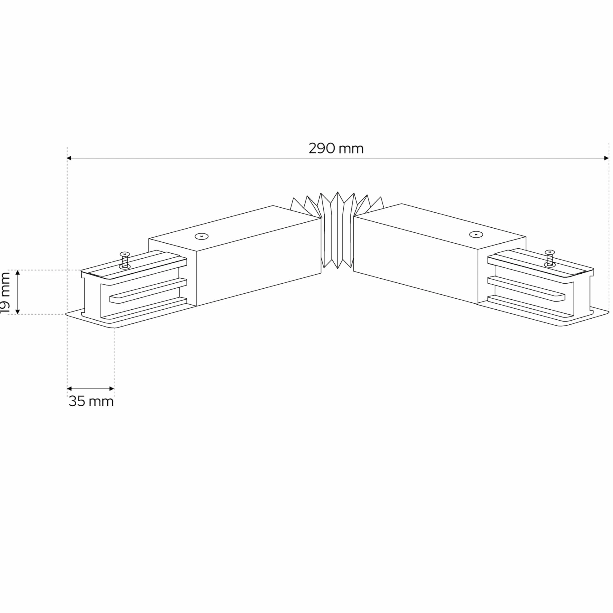 SEVA Flex Connector Black IP20 Conector Flexible para Carril de Techo Monofásico