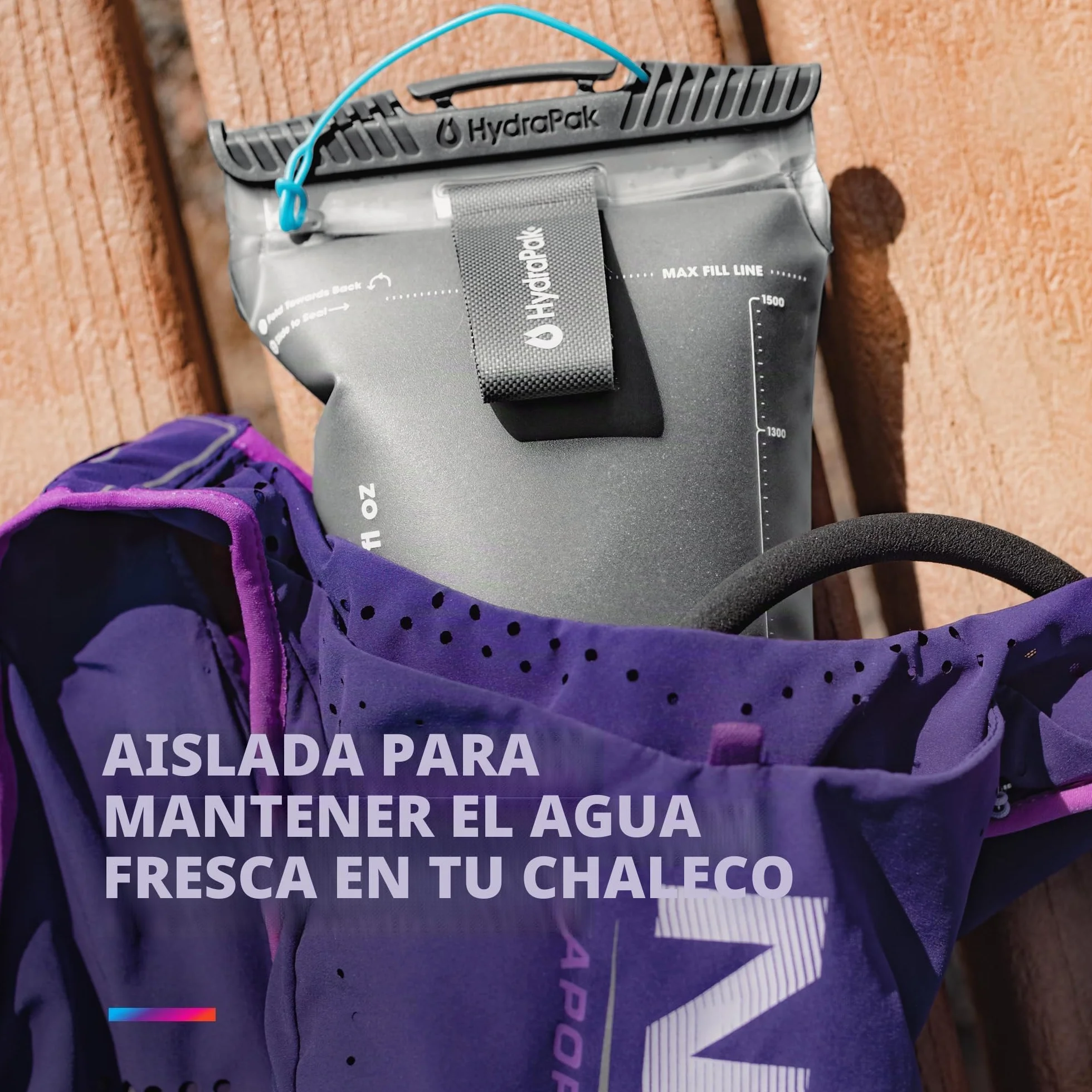 HydraPak Velocity IT (depósito de hidratación de 1,5 L o 2 L) – Bolsa de agua aislada para paquete de hidratación – Válvula de mordida autosellante, a prueba de fugas y apta para lavavajillas