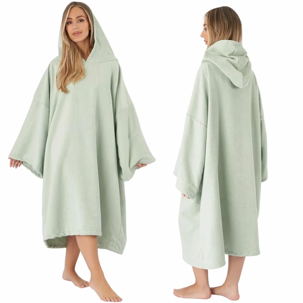 Brentfords Poncho de Toalla para Adultos, con Capucha, Grande, para baño, Surf, Playa, Absorbente, de Microfibra Seca, para Hombres y niños, de Secado rápido