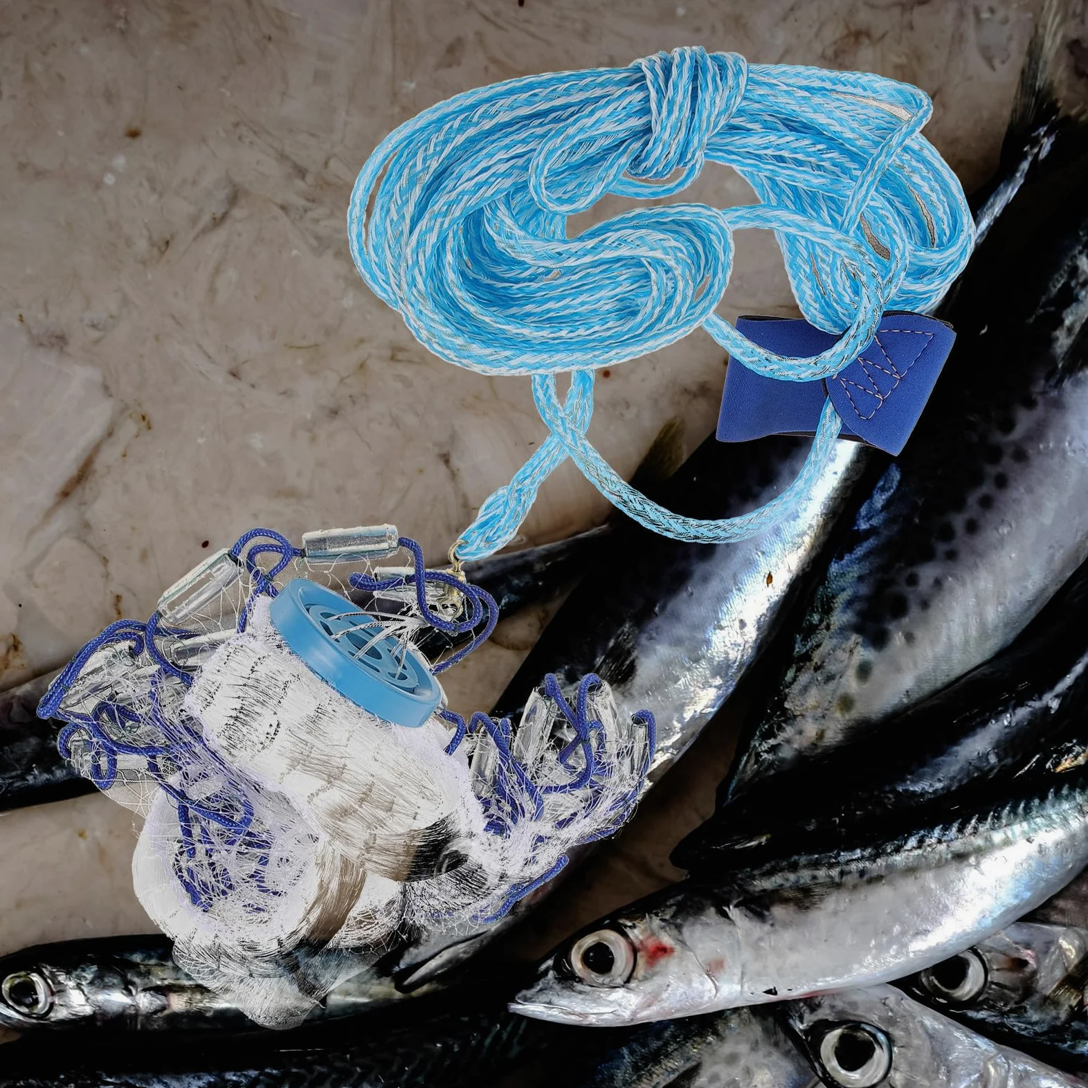 MAGICLULU Red de Pesca Manual Resistente al Desgaste Hundimiento Rápido, Línea y Metal para Actividades al Aire Libre, Redes para Pescar Peces Pescadores