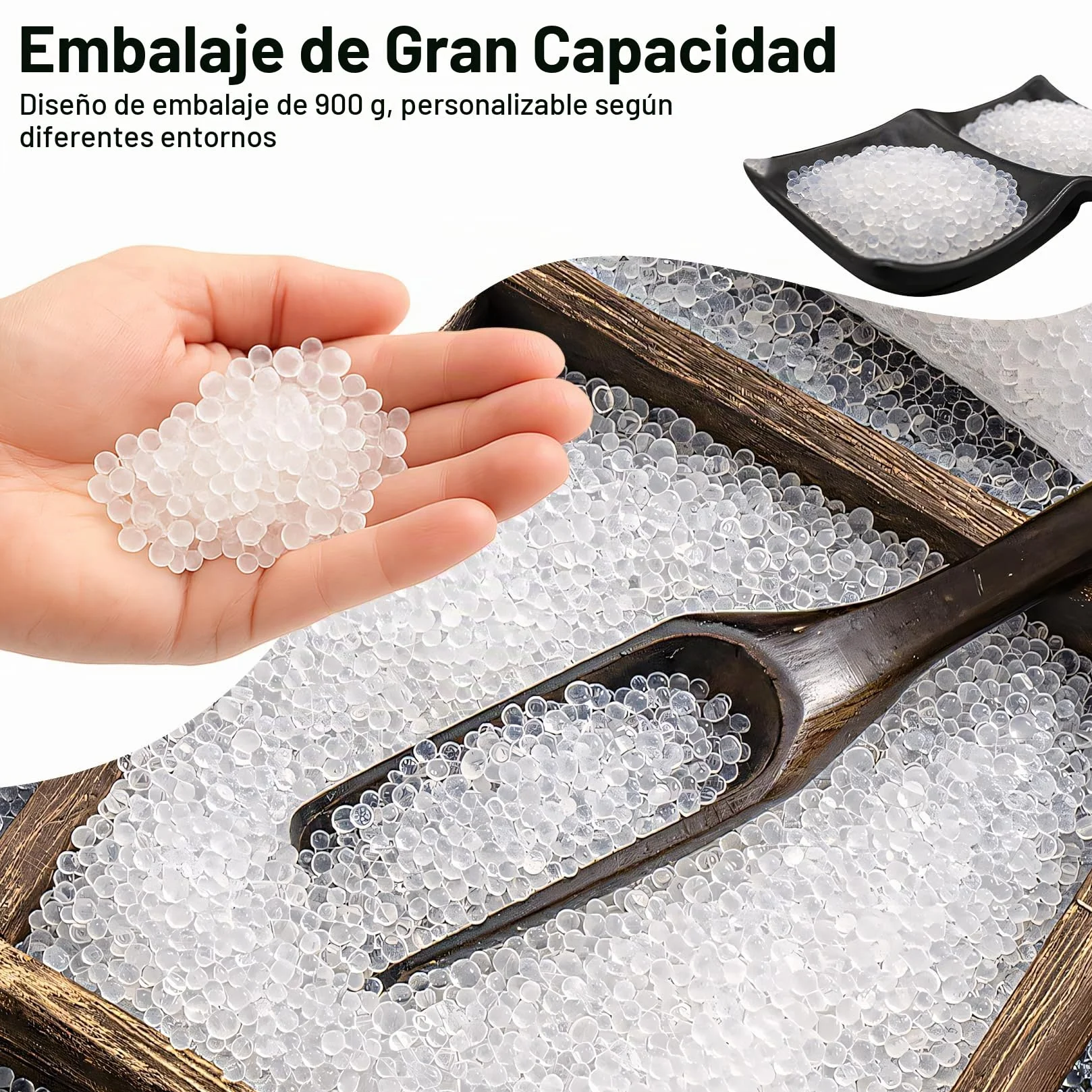 900g Silica Gel Reutilizable, Gel de Sílice, Perlas Desecantes con Indicador de Humedad de Color Naranja a Verde