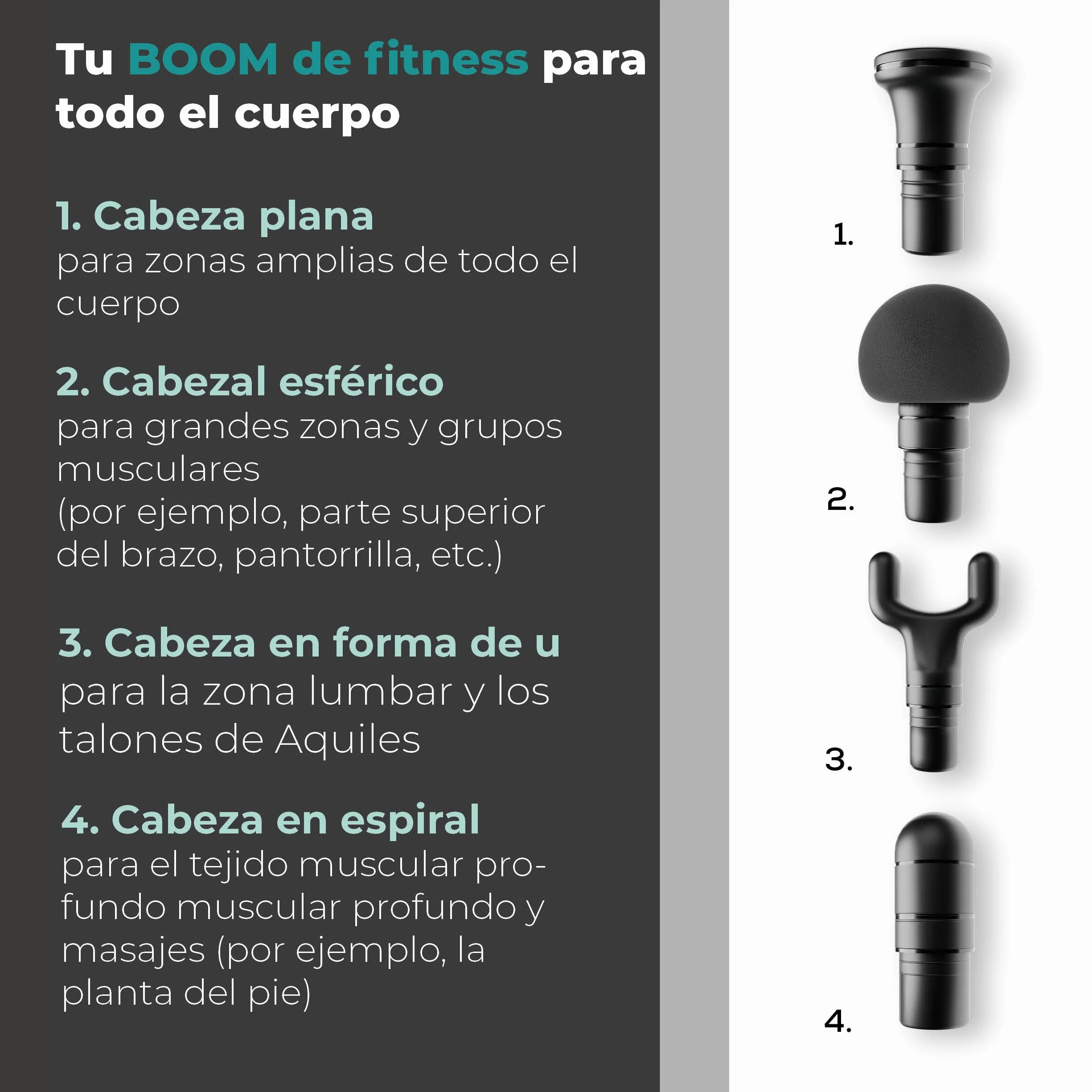 Beurer BOOM Pistola de masaje muscular, Massage Gun compacta, 4 accesorios, 5 niveles de intensidad, batería