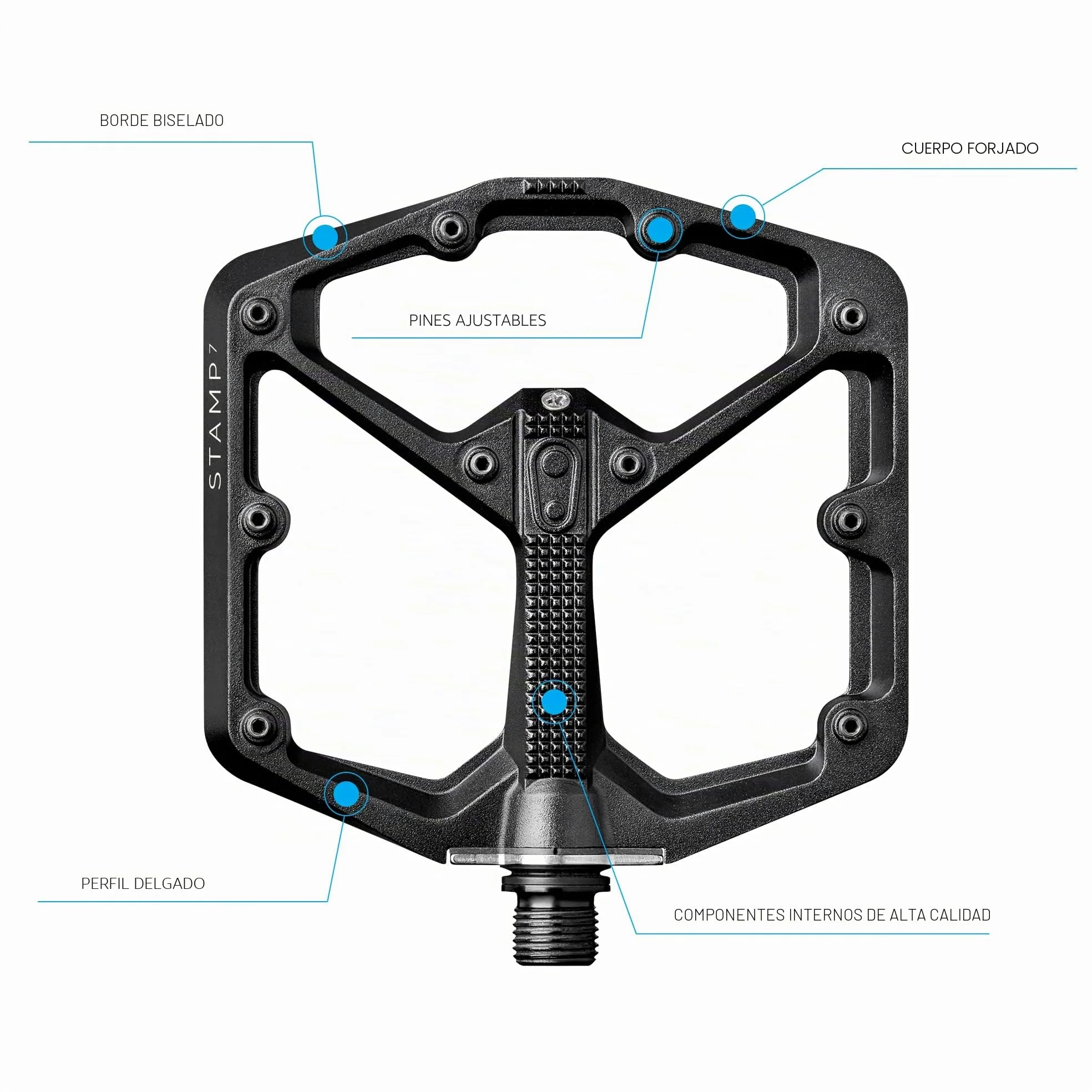 Crankbrothers Stamp Pedal de MTB, Unisex Adulto