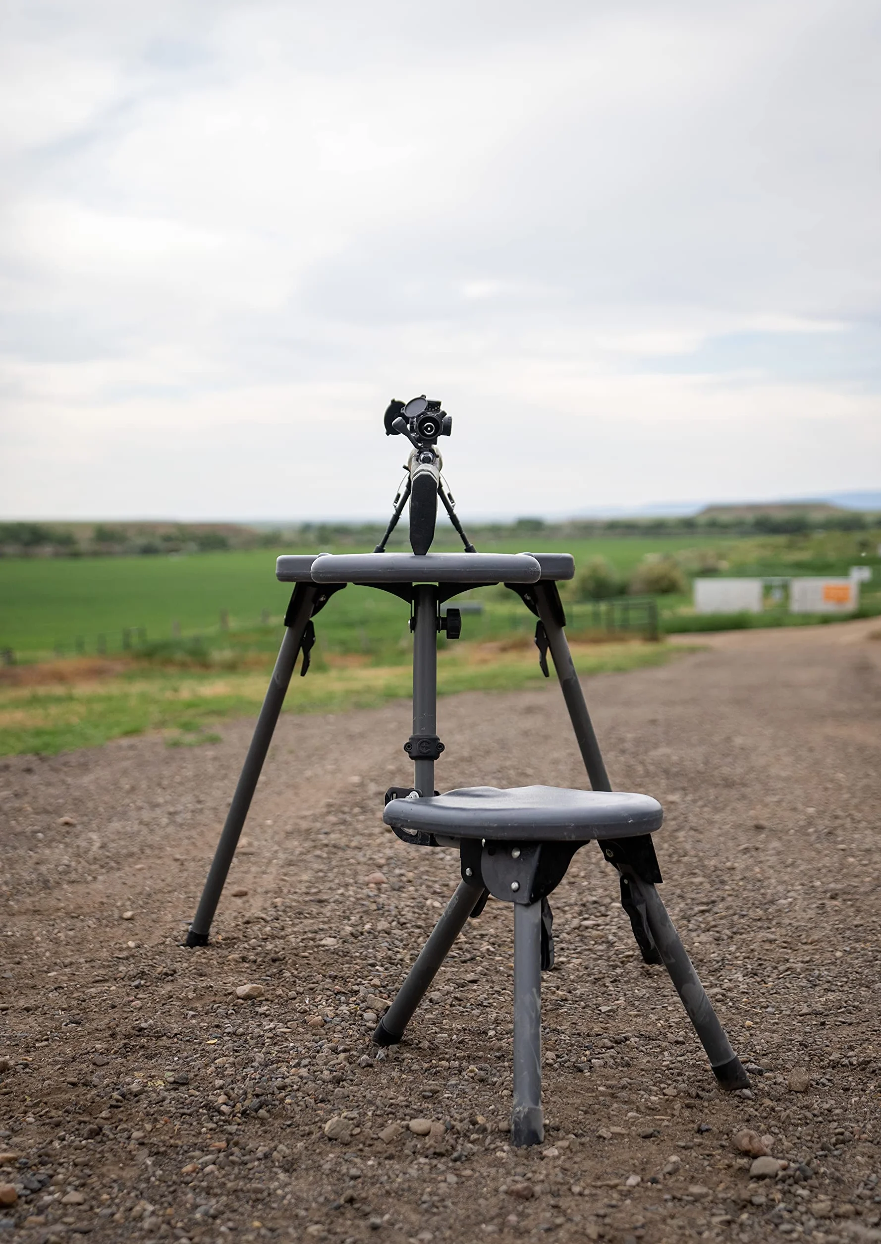Caldwell Stable Table Lite with Weatherproof Tabletop, Ambidextrous Seat and Fully Collapsible Design for Easy Transport and Outdoor Target Shooting
