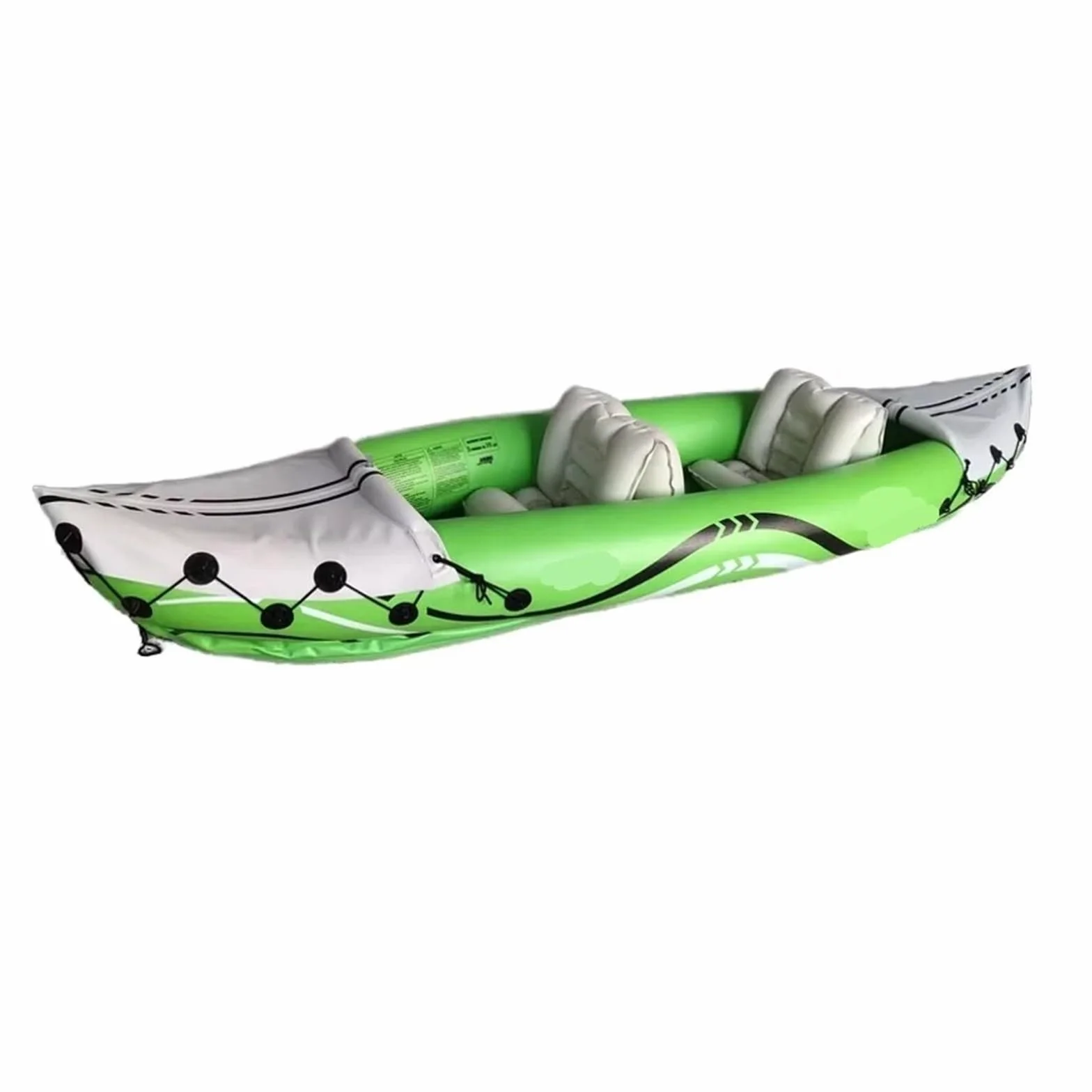 Kayak Inflable de Material Nailon Ligero 4m for excursiones y Pesca 3 Adultos en ríos con Casco PVC/PE