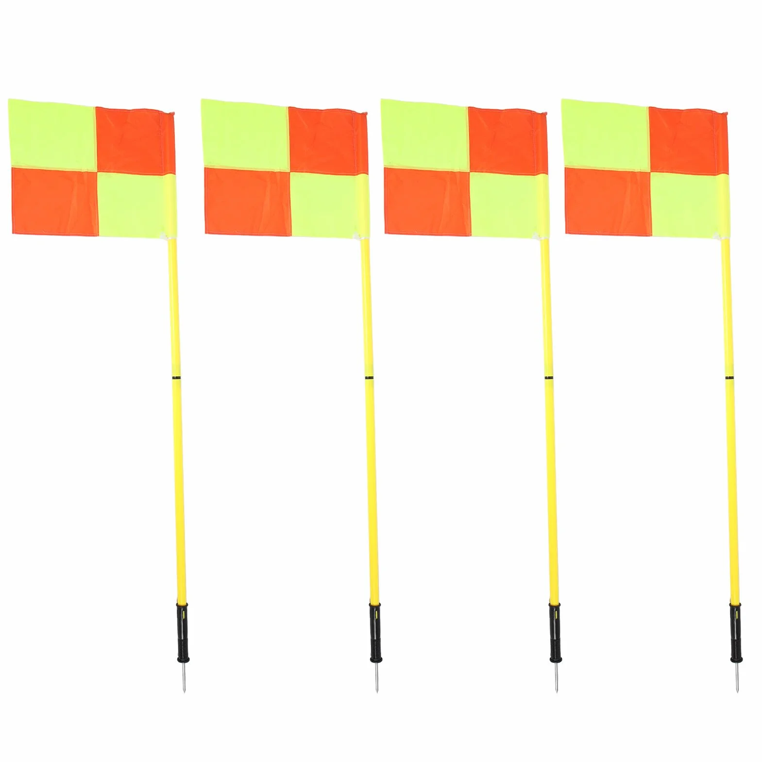 Rosvola 4 Banderas de Esquina de Fútbol, ​​postes de 1,5 M de Colores Brillantes para Campo de Entrenamiento de Fútbol, ​​con Bolsa de Almacenamiento, Plástico Duradero para Equipos Deportivos Al Aire