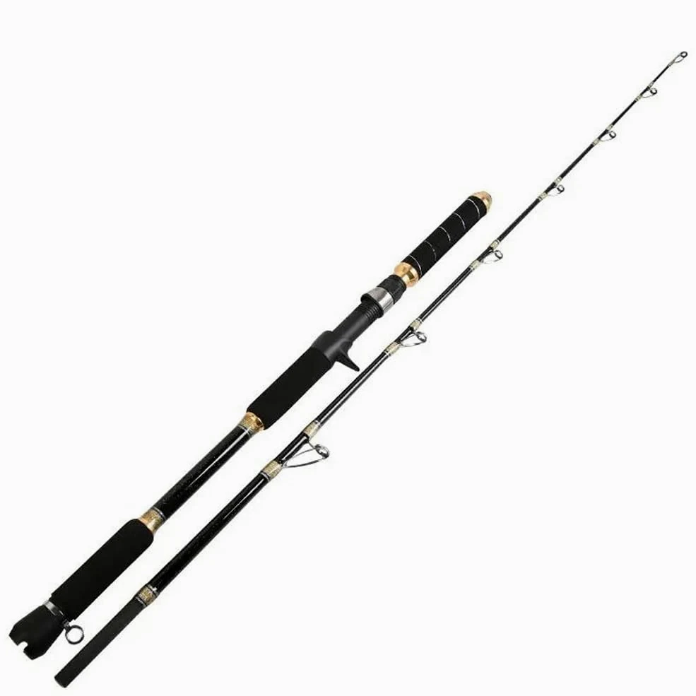 HONAKO Caña de Pescar de Carbono Caña de Pescar de Altura Caña Pesca Oceánica Spinning Casting Jiging Caña Pesca Currican (Color : Black, Size : Casting 2.1m)