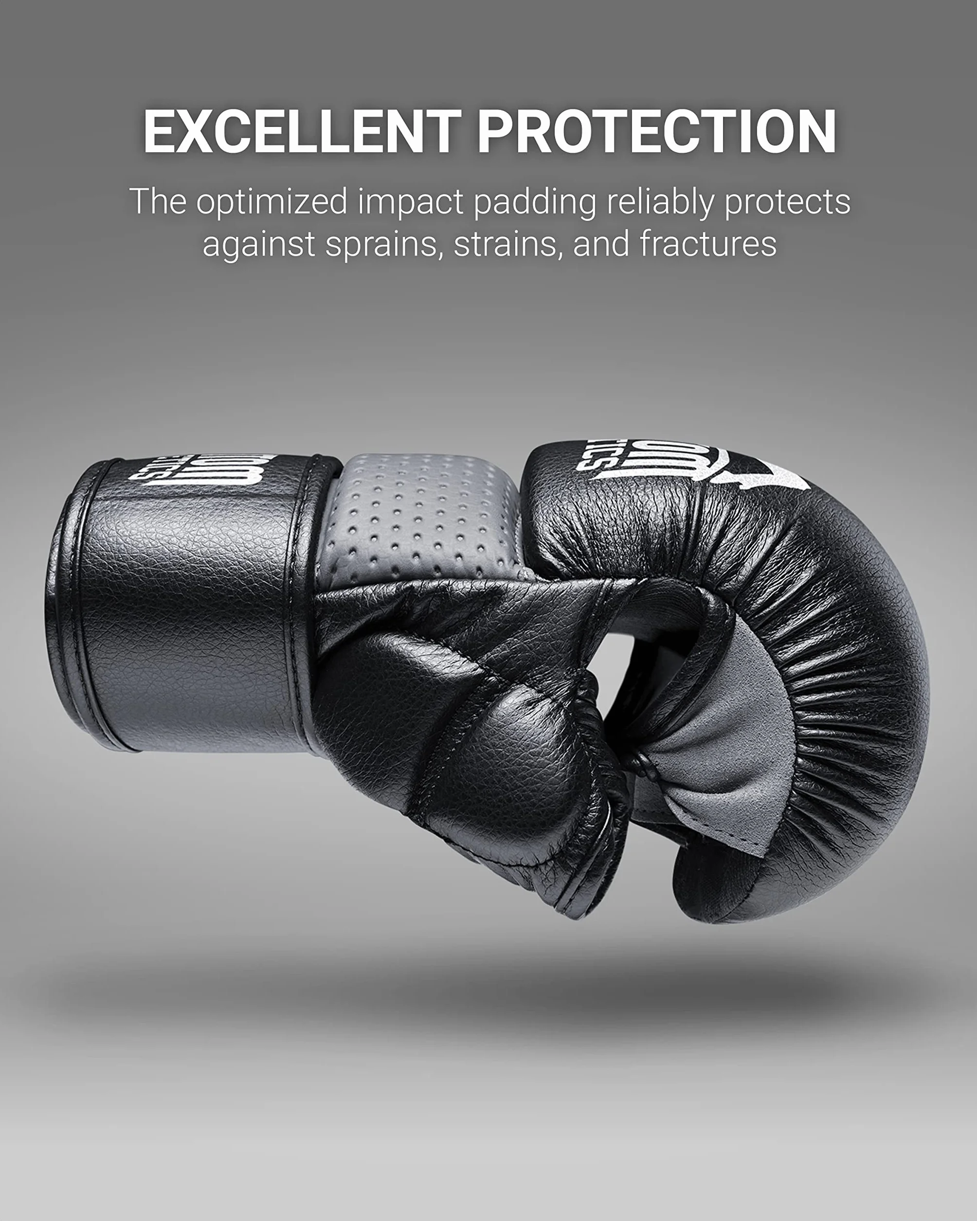 Guantes Phantom MMA Riot Protección Sparring Seguridad Pulgar Muñeca Agarre Abierto Grappling