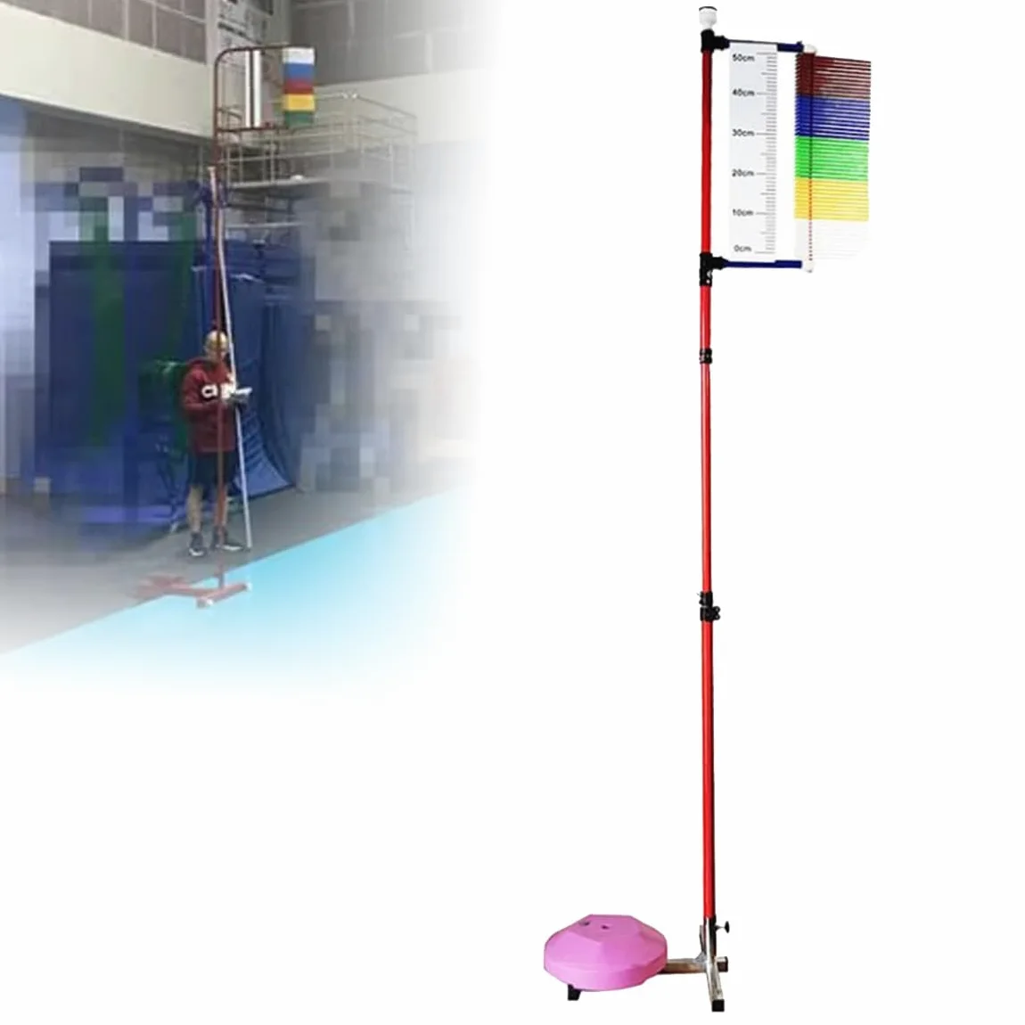 Entrenador De Salto Vertical Portátil De 1,2 M-3,5 M, Equipo De Entrenamiento De Baloncesto, Medidor De Potencia De Salto De Entrenamiento Físico, Probador De Medición De Salto