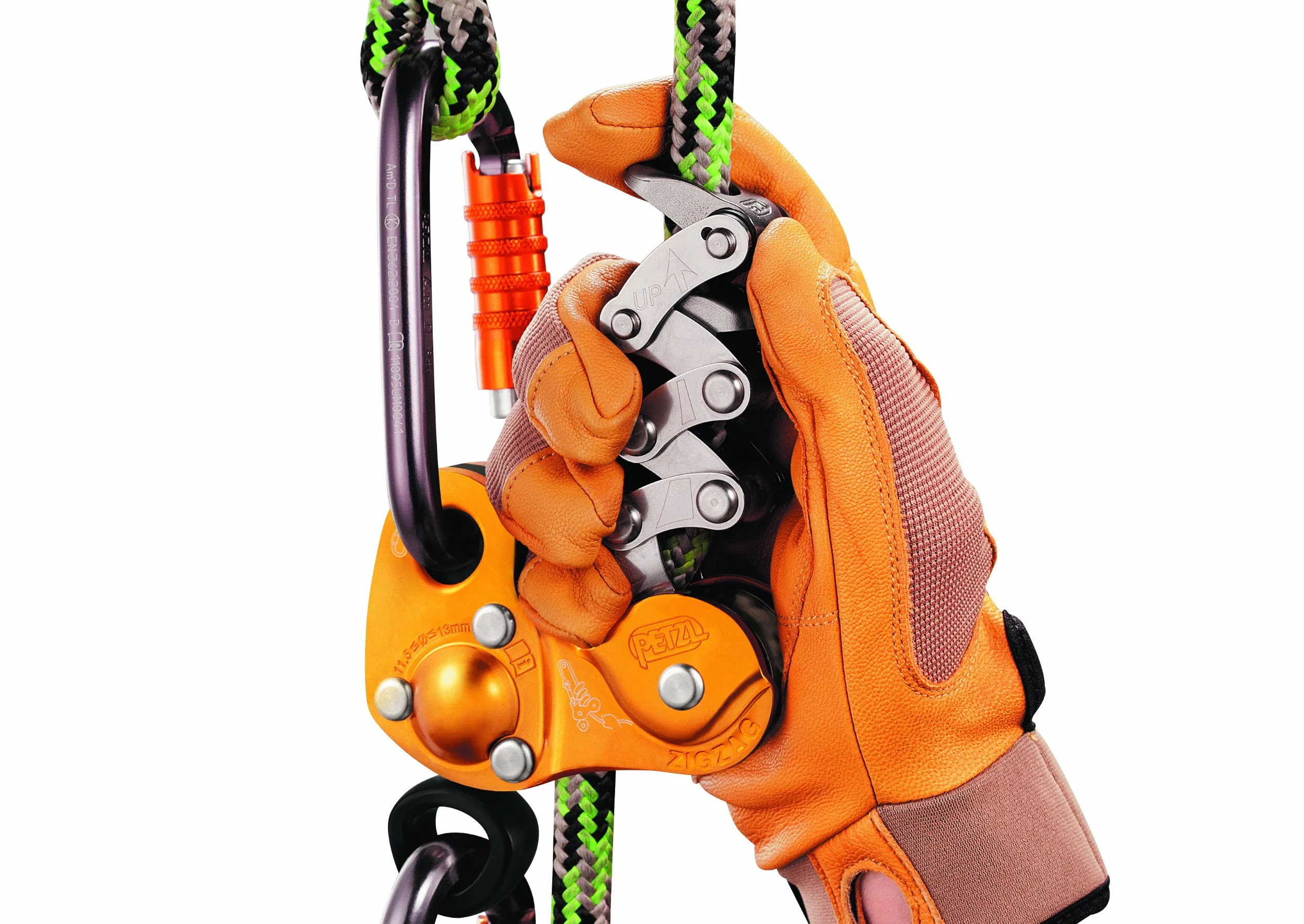 PETZL D22A Zigzag - Prusik Mecánico Mantenimiento de Árboles, 11.5mm-13mm