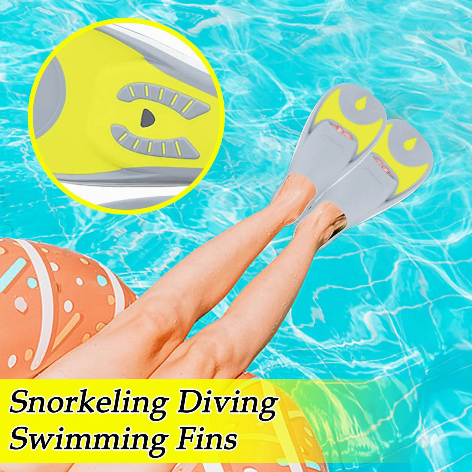 Aletas de natación – Aletas estabilizadoras ergonómicas portátiles, aletas de buceo para niños para natación | para entrenamiento, bodyboard, viajes, hombres, mujeres, jóvenes