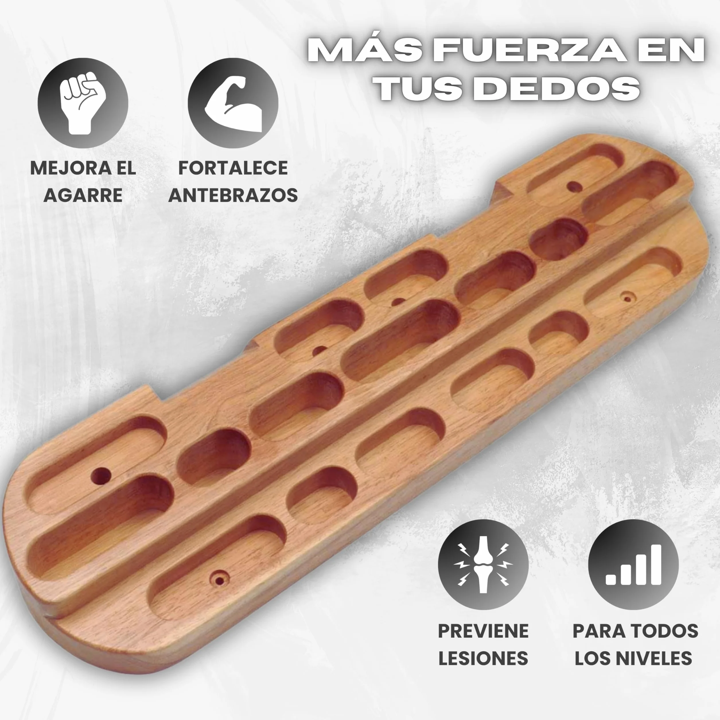 Hangboard Tabla Entrenamiento Escalada Multipresa Escalada Hangboard Escalada — Tabla de Madera Extragrande 60 cm, Resistente 150 kg, con Presas Variadas para Fuerza y Técnica en Casa o Gimnasio