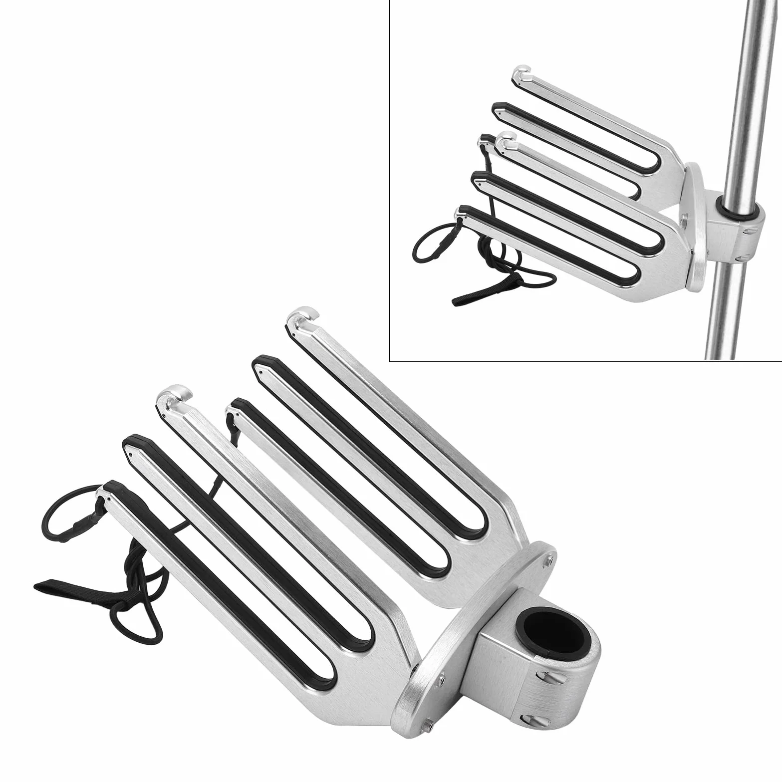 Wakeboard Rack Soporte Ajustable de Aluminio Cepillado CNC para Barco con Tornillo de Fijación y Junta, Soporte de Torre de Wakeboard de para, Tabla de Surf, Rodillera, Adecuado para