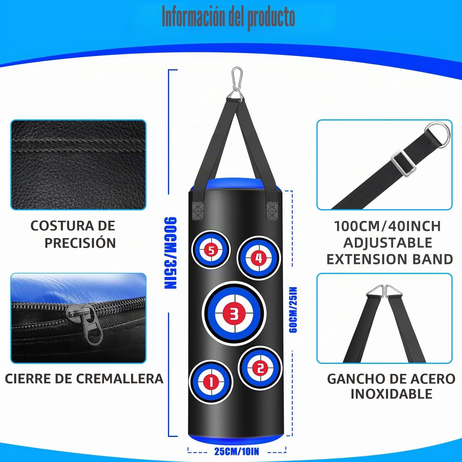 Saco de Boxeo Niños, Boxeo Niños con Guantes, Microfiber Leather Heavy Bag para 5-14 años para Practicar Karate, Taekwondo, MMA