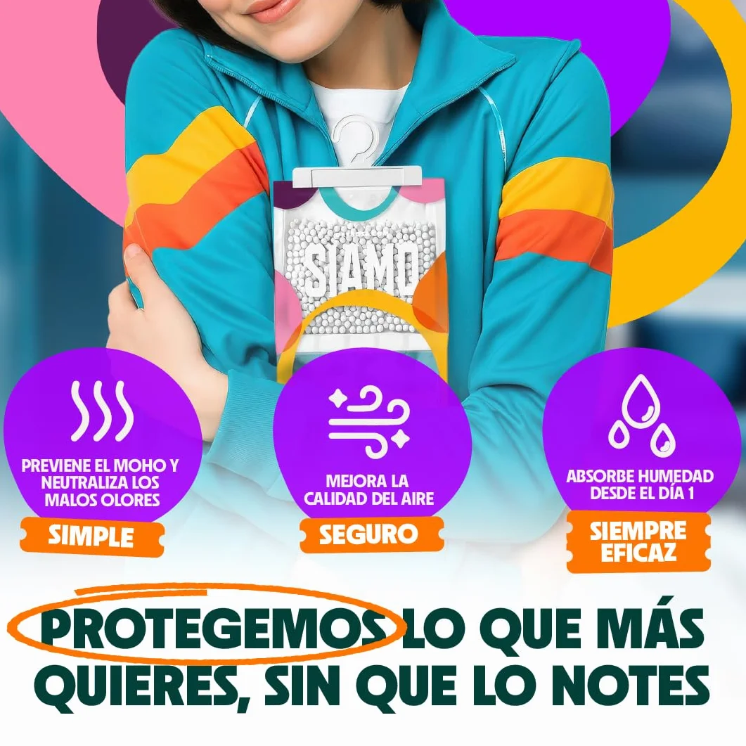 Pack x 5 Bolsas Antihumedad Deshumidificador Colgante para Armarios Garaje Trasteros Autocaravanas