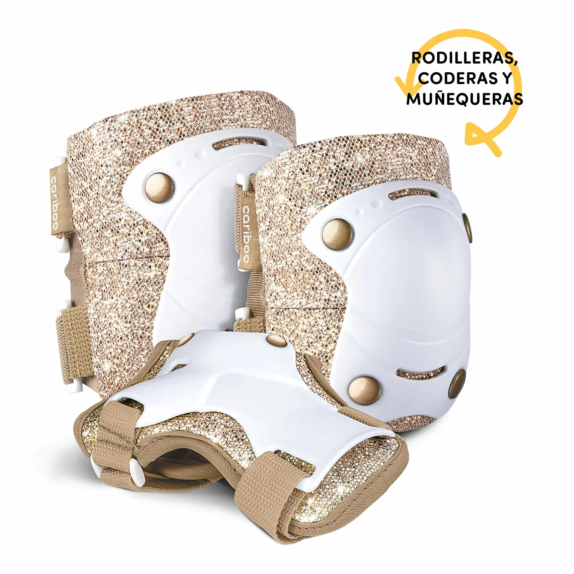 Cariboo Patines para Niños - Ajustables - para Principiantes - Set con Protectores de Rodillas, Codos y Muñecas - Ballerina