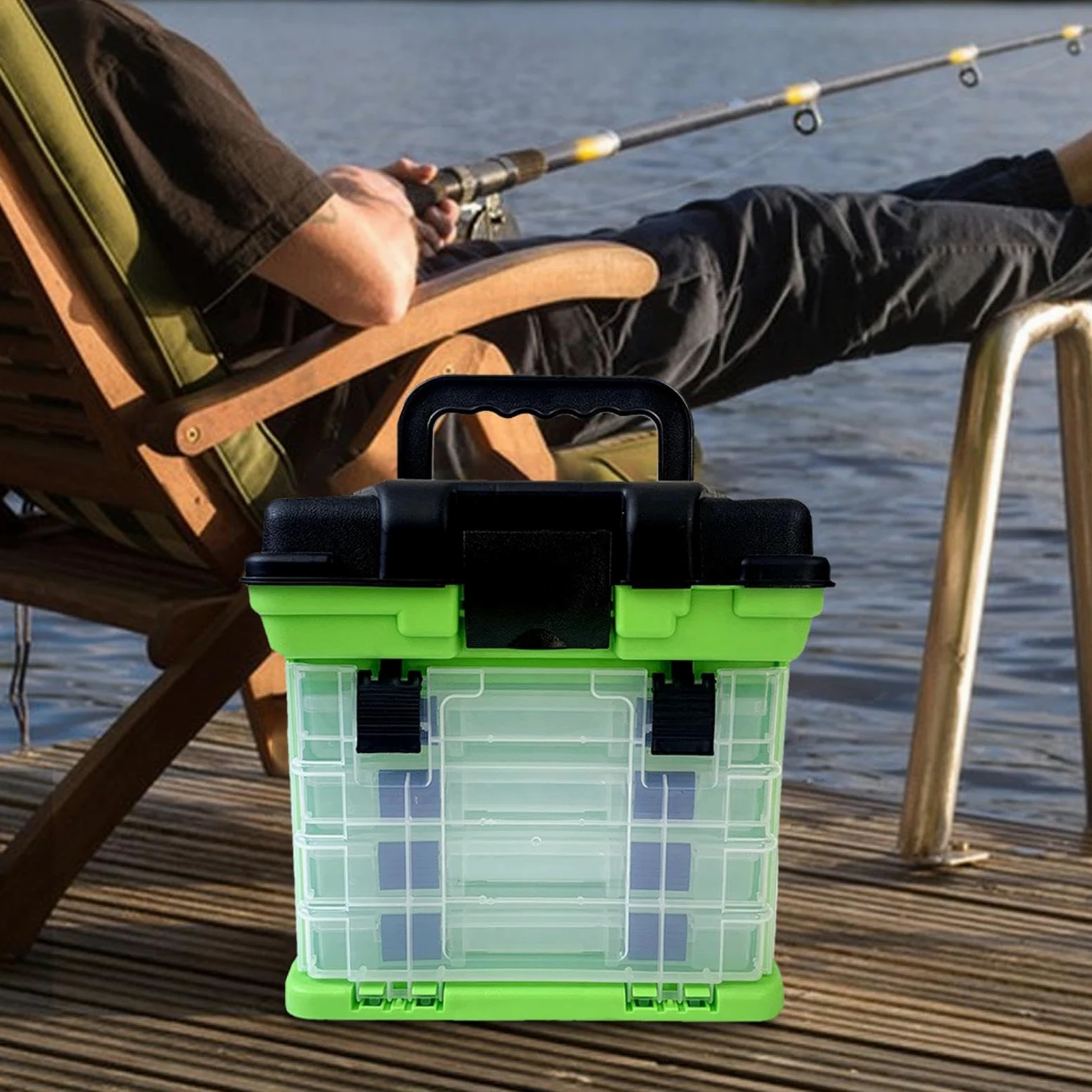 Caja de aparejos: contenedor de cebo de de 4 capas, organizador portátil de aparejos de, caja de utilidad de aparejos, caja de almacenamiento de marina para organizar | de aparejos de, de utilidad de aparejos, de almacenamiento de marina para organizar