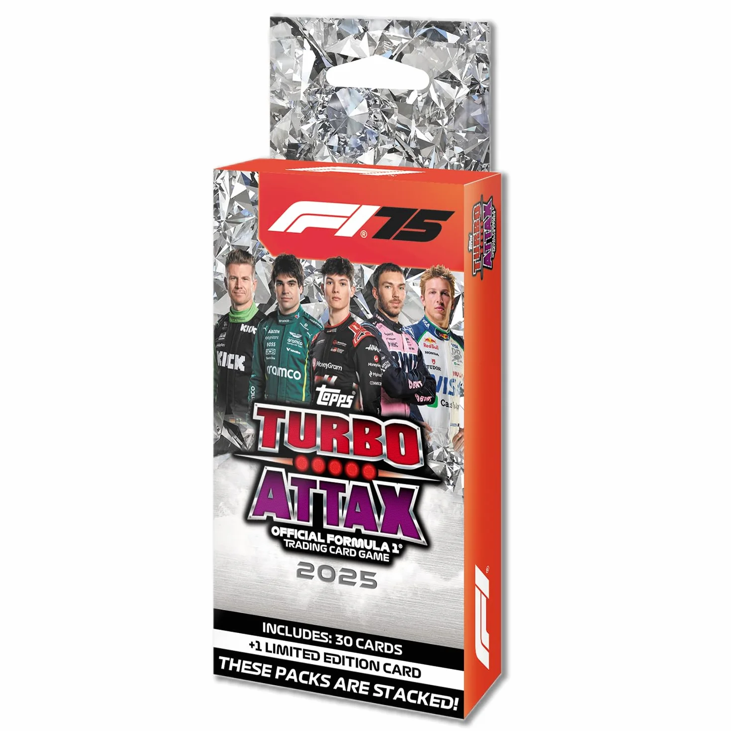 Topps Turbo Attax Fórmula 1 2025 - Caja de valor - contiene 31 tarjetas Turbo Attax, incluyendo una edición limitada.