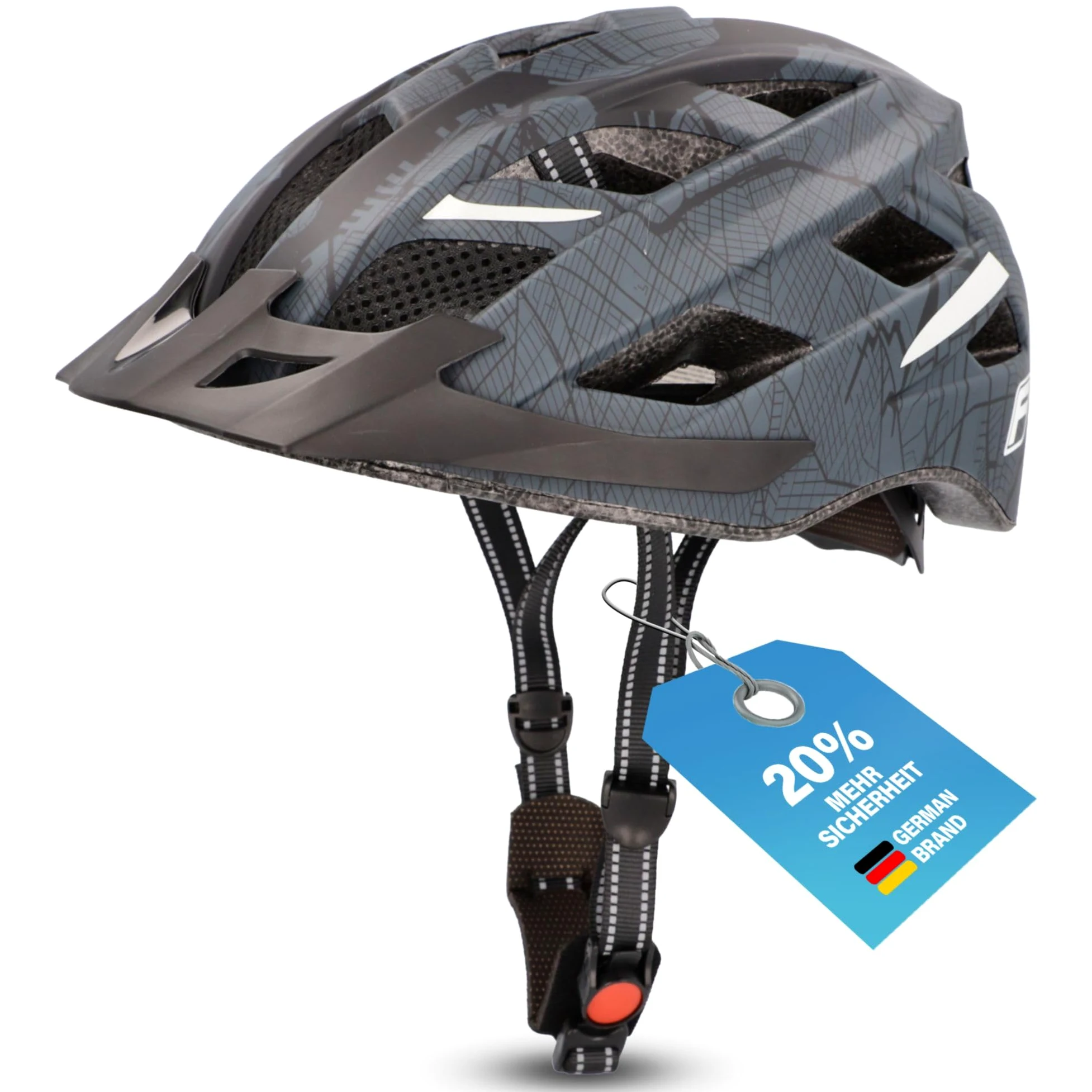 Fischer Urban Plus - Casco de ciclismo con luz trasera LED integrada para hombre y mujer