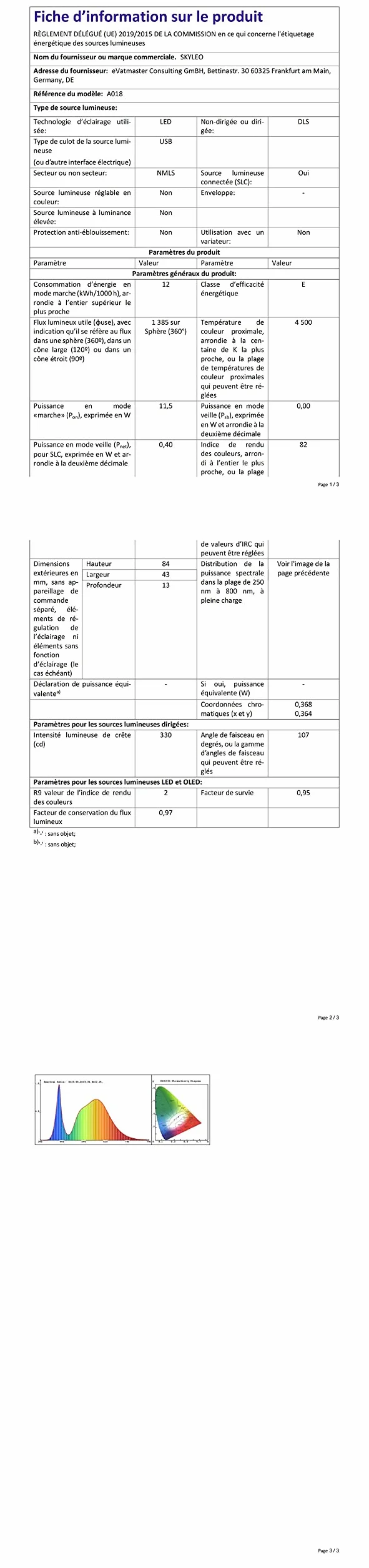 SKYLEO Lámpara Escritorio LED 1300LM 12W Brazo Oscilante Ajustable Negro