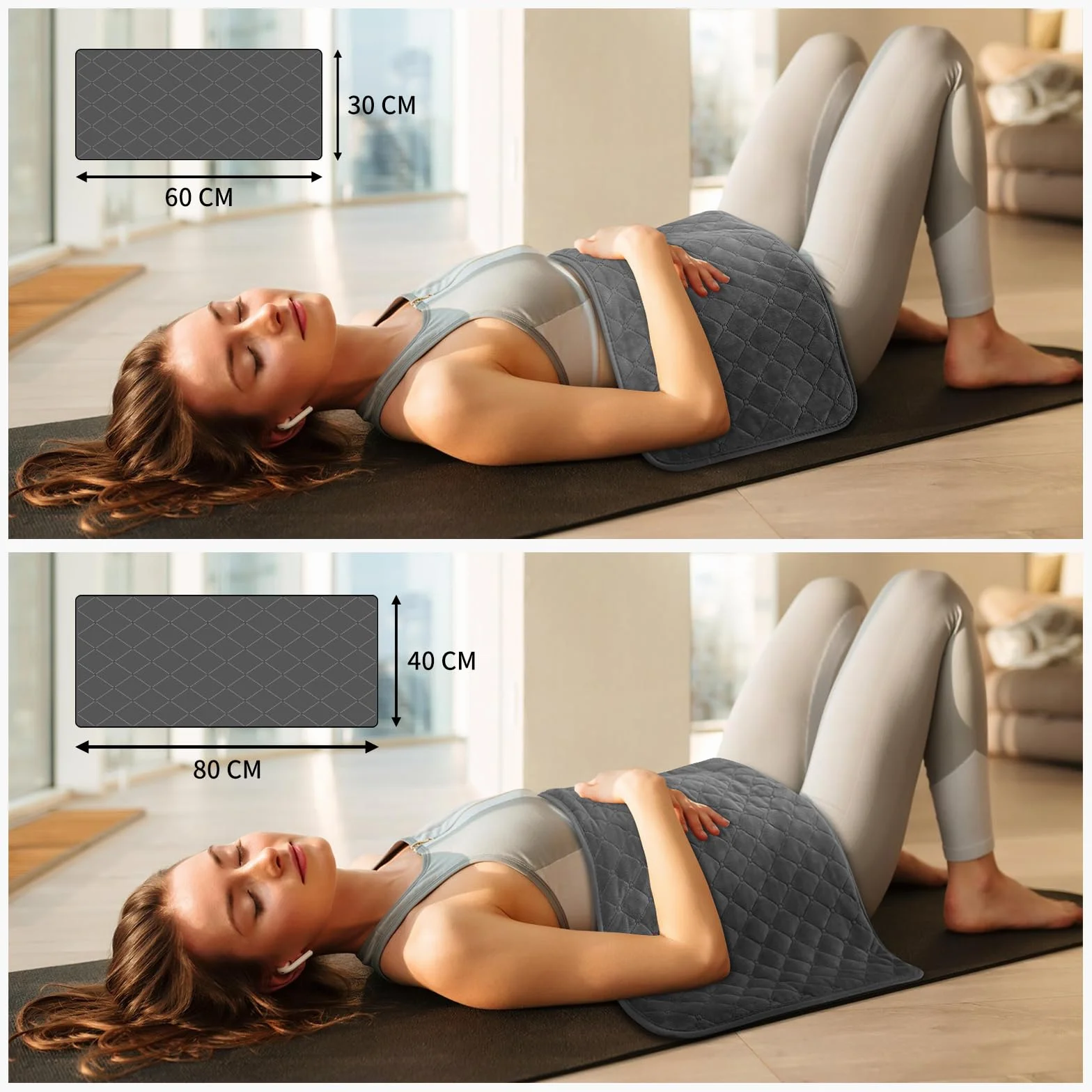 Manta Eléctrica 30x60 CM, Almohadilla Térmica con Apagado Automático, 6 Niveles de Temperatura, Lavable a Máquina