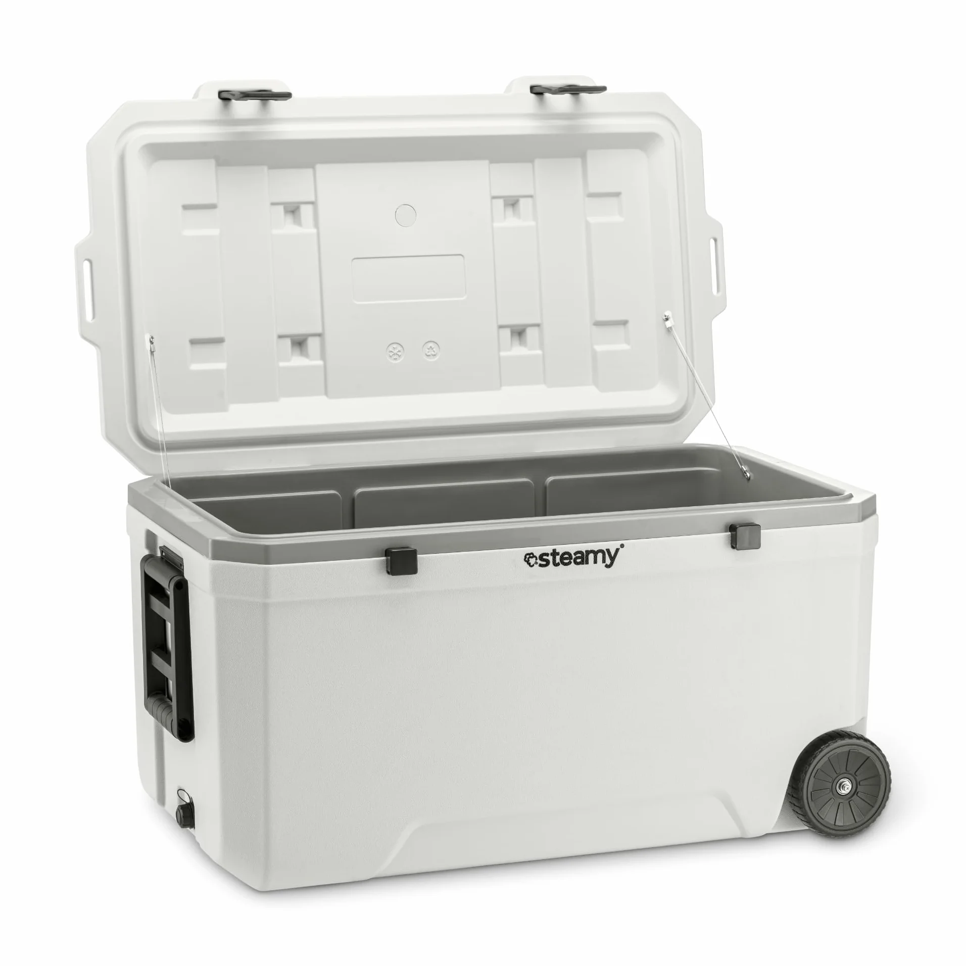 Steamy Marine 120 Nevera Pasiva con Ruedas, 120 litros, Blanco