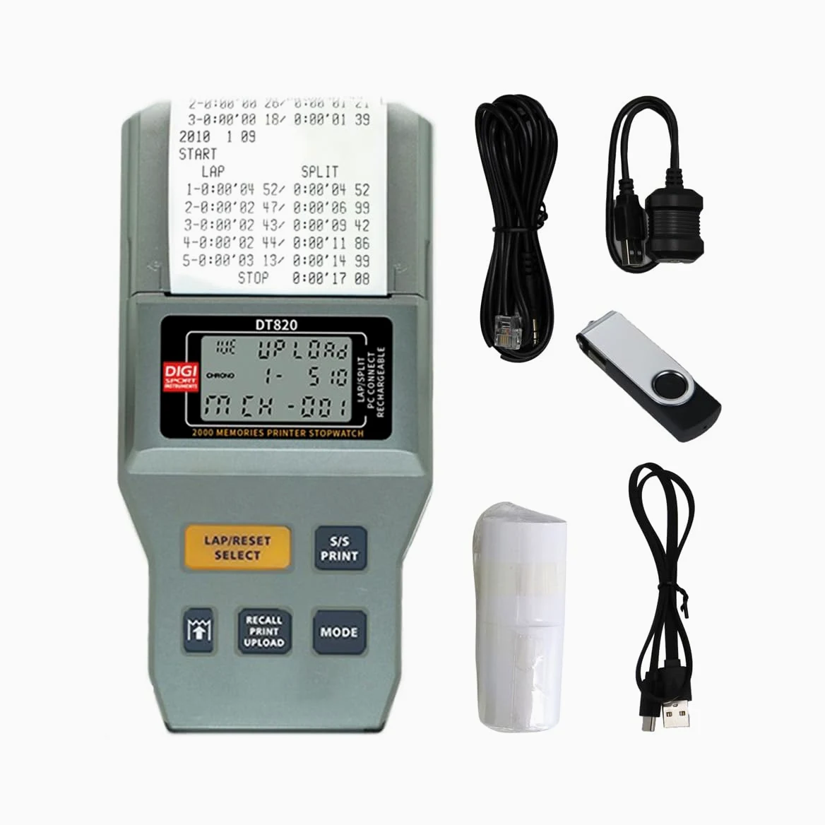 Cronómetro DT820, 2000 memorias con impresora integrada Digi Sport
