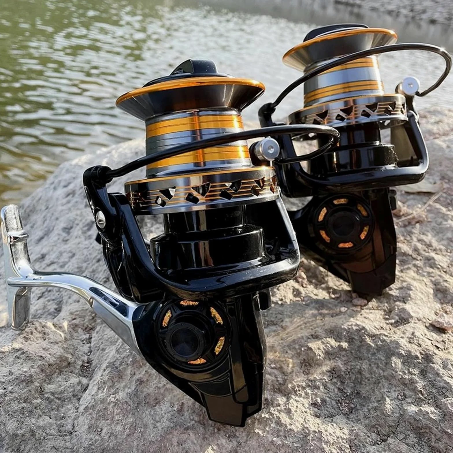 Carretes De Pesca Surfcasting Carrete Pesca Serie 9000 10000 12000 Metal Rueda Lejana Giratoria Arrastre Máximo 30 KG Tiro Largo