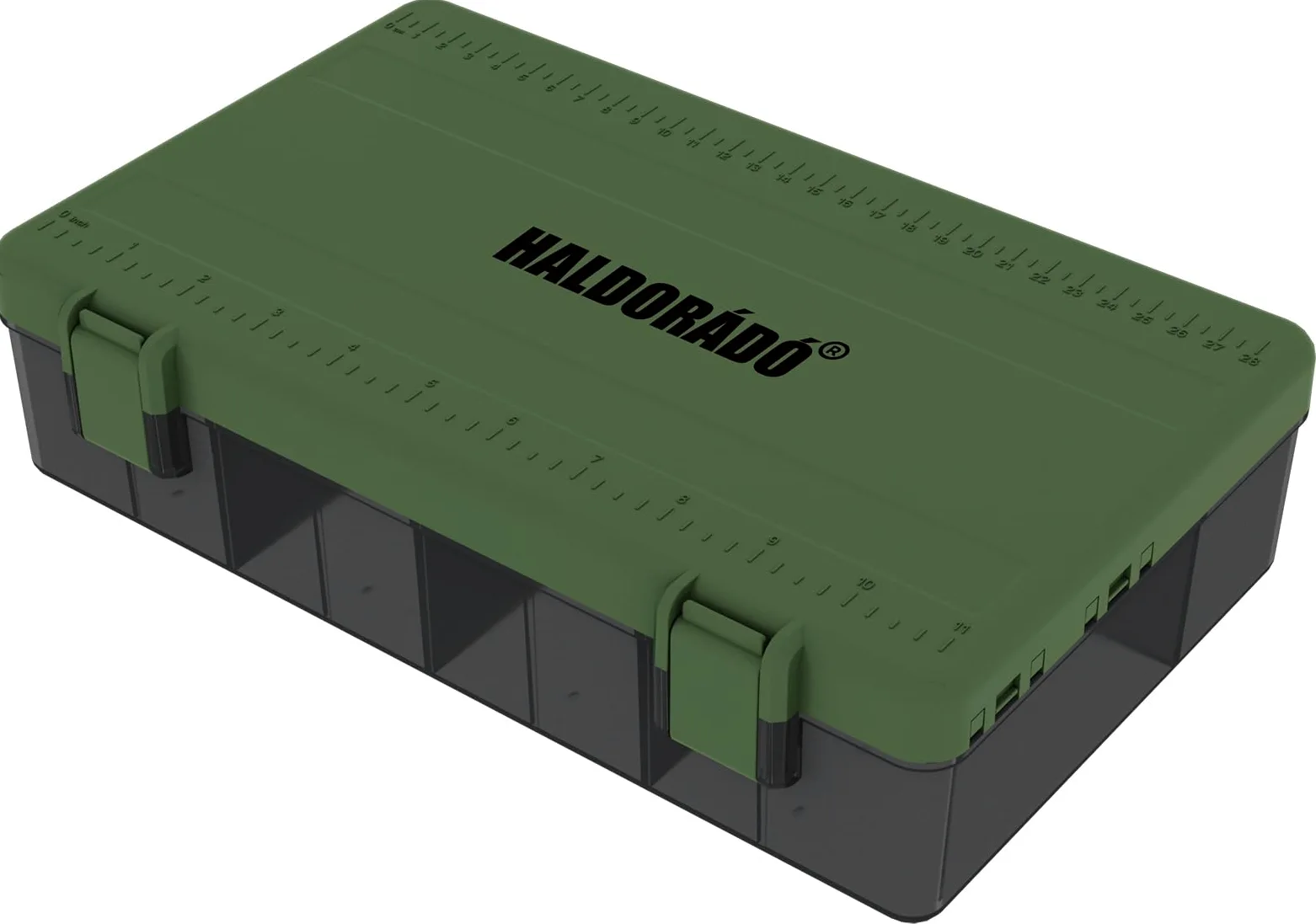 Haldorádó Feeder Pro Box - Caja organizadora profesional de aparejos de pesca y aparejos | Almacenamiento de alimentador de método de alto impacto con 10 escaleras de aparejo, 16 compartimentos