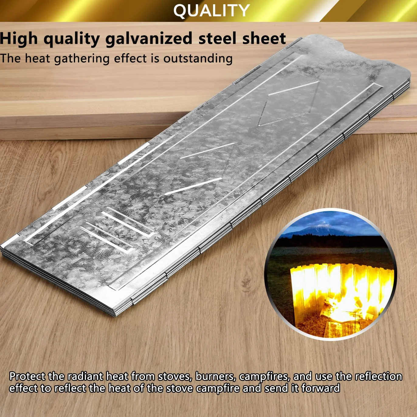 Drado Placas Parabrisas Plegable de Aluminio, Estufa de Gas Escudo Pantalla,Aire Libre Parabrisas para Camping, Cocina al Aire Libre, Camping, 150cm