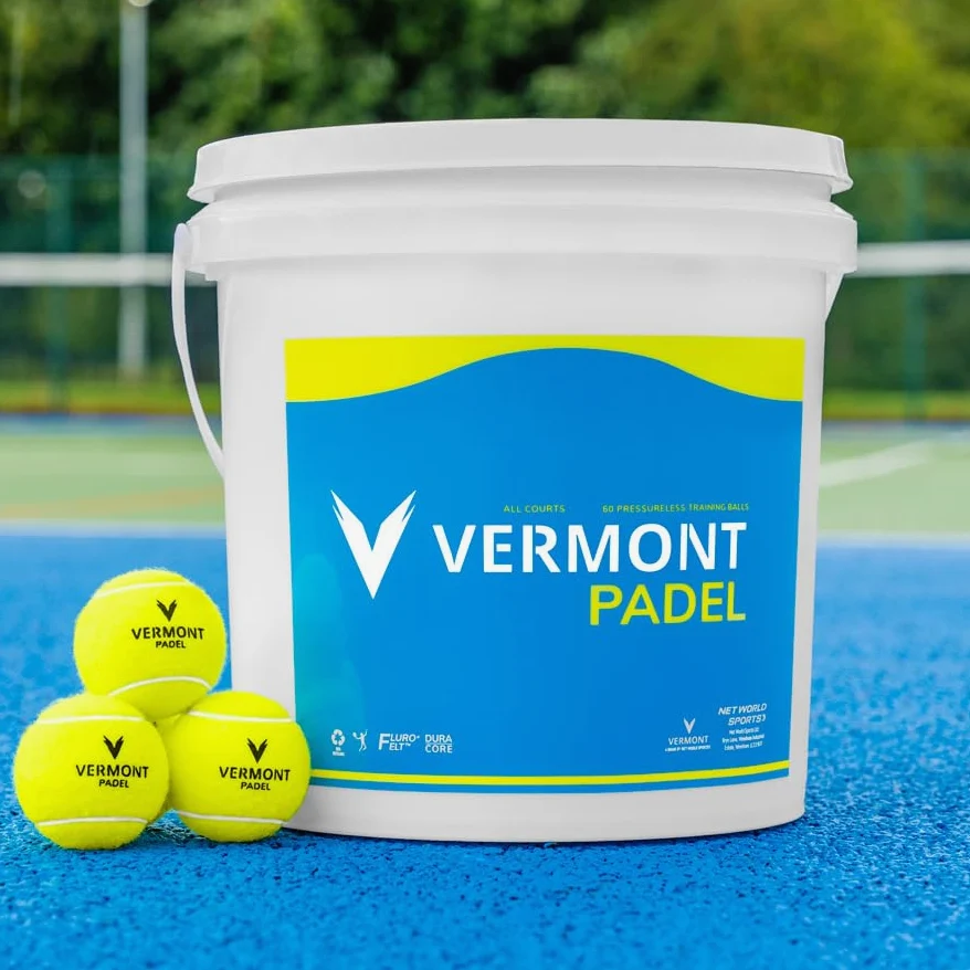 FORZA Vermont Pelotas de pádel | Pelotas de Entrenamiento para Todas Las Superficies de cancha - Disponibles en Tubos de 3 o baldes de 60