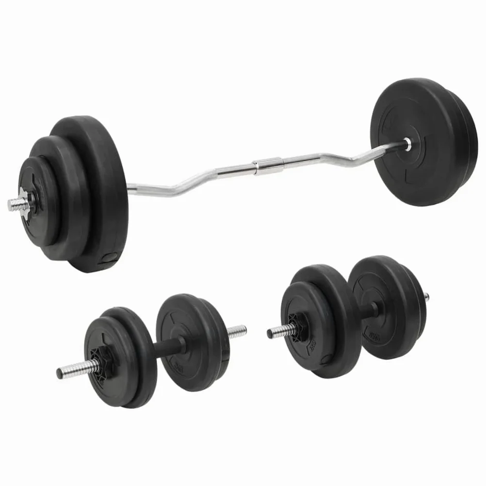 vidaXL Juego de barras y mancuernas con discos 60 kg