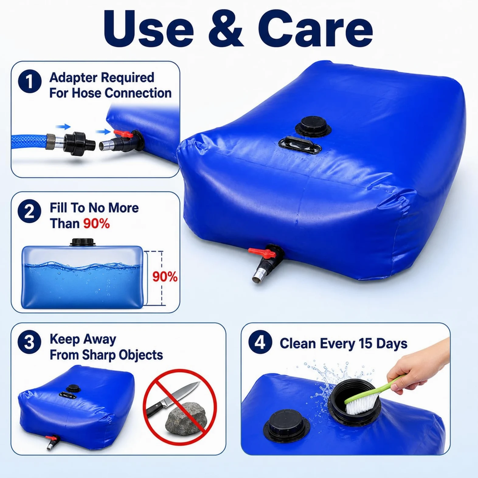 DepóSito De Agua Plegable con Grifo,Tanque Agua PortáTil Plegable,Contenedor De Almacenamiento De Agua Plegable PortáTil,FáCil De Usar,para Caravana Aplicable Al Almacenamiento