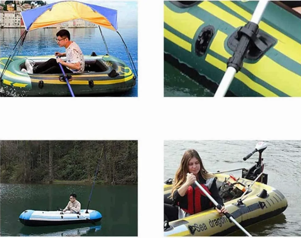 Kayak hinchable para 5 personas con remo y bomba de aire, diseño plegable, carga máxima de 400 kg, ideal para aventuras al aire libre