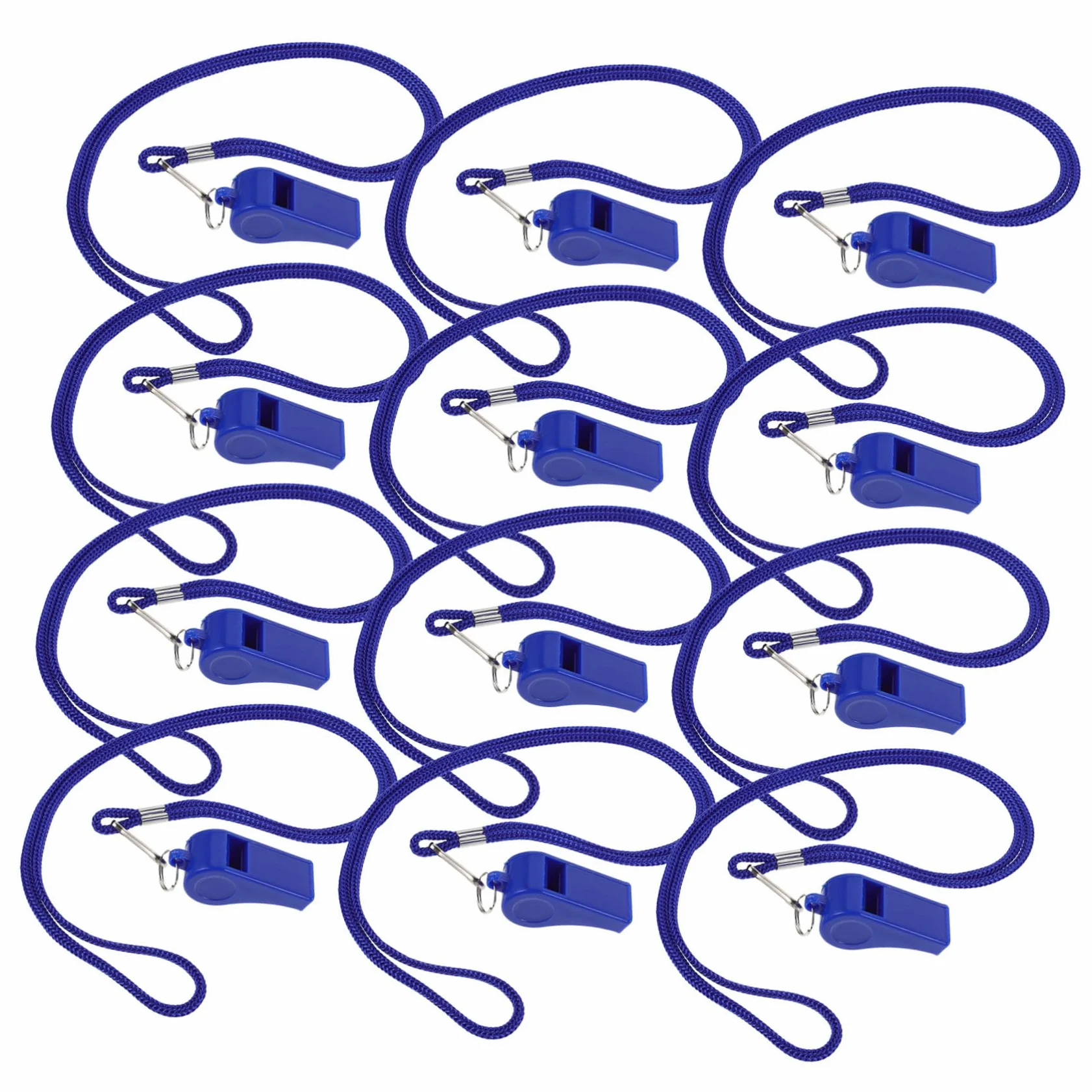 PRETYZOOM 36 Piezas Silbatos Deportivos para Emergencia con Cordón Silbato Plástico Resistente para Árbitro Camping Senderismo Fútbol y Baloncesto Sonido Fuerte Azul