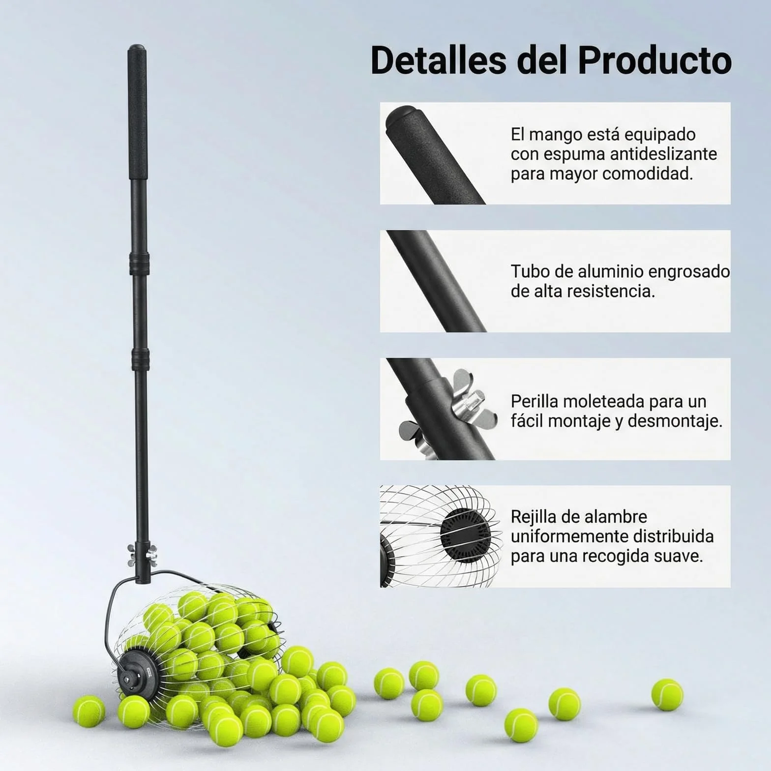 NEEWER TB01S Golf Ball Pickup Telescopic 30-58 Inch Hopper Picker Upper for 40 Balls Trainer Accessory
