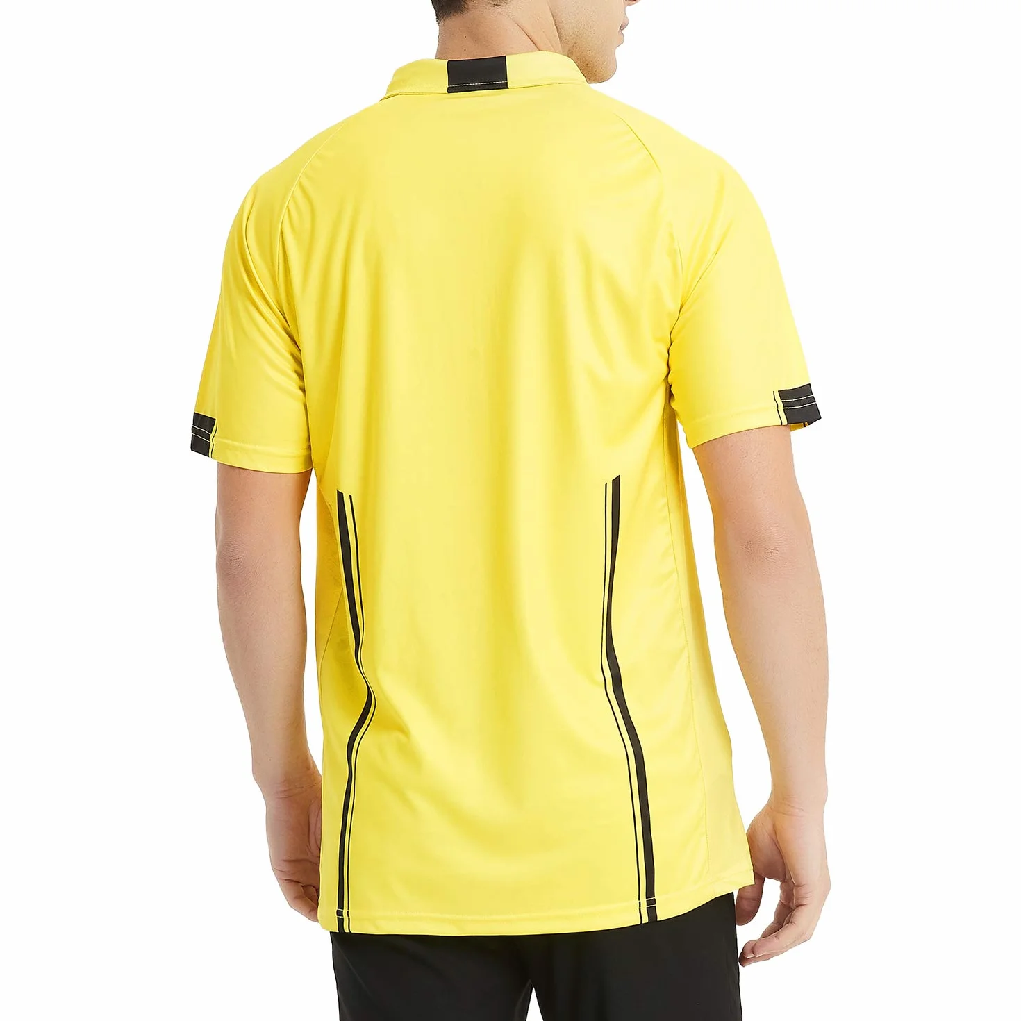 TopTie Camiseta Manga Corta Camisetas árbitro Disfraz Deporte Ropa Camisetas fútbol Polo T-Shirts con Dos bosillos Cremallera 1/4